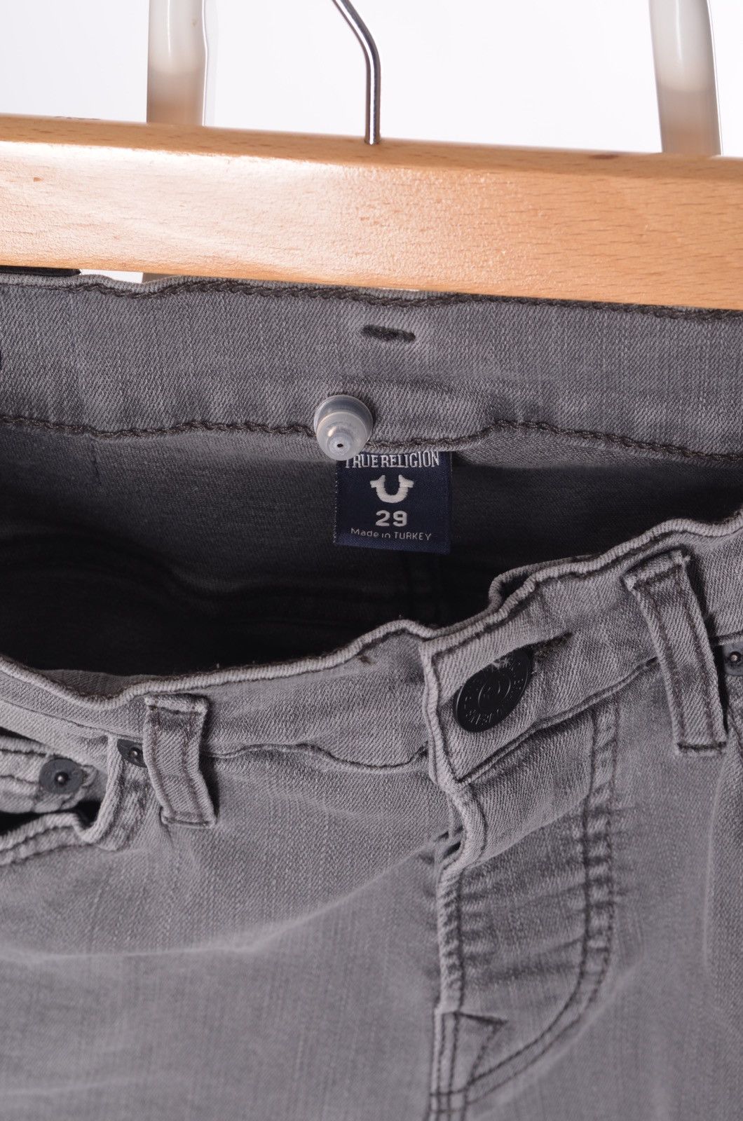 Japanese Brand 🔥 True Religion Rocco Distressed Skinny Jeans Y2K Logo Size US 29 - 6 Thumbnail