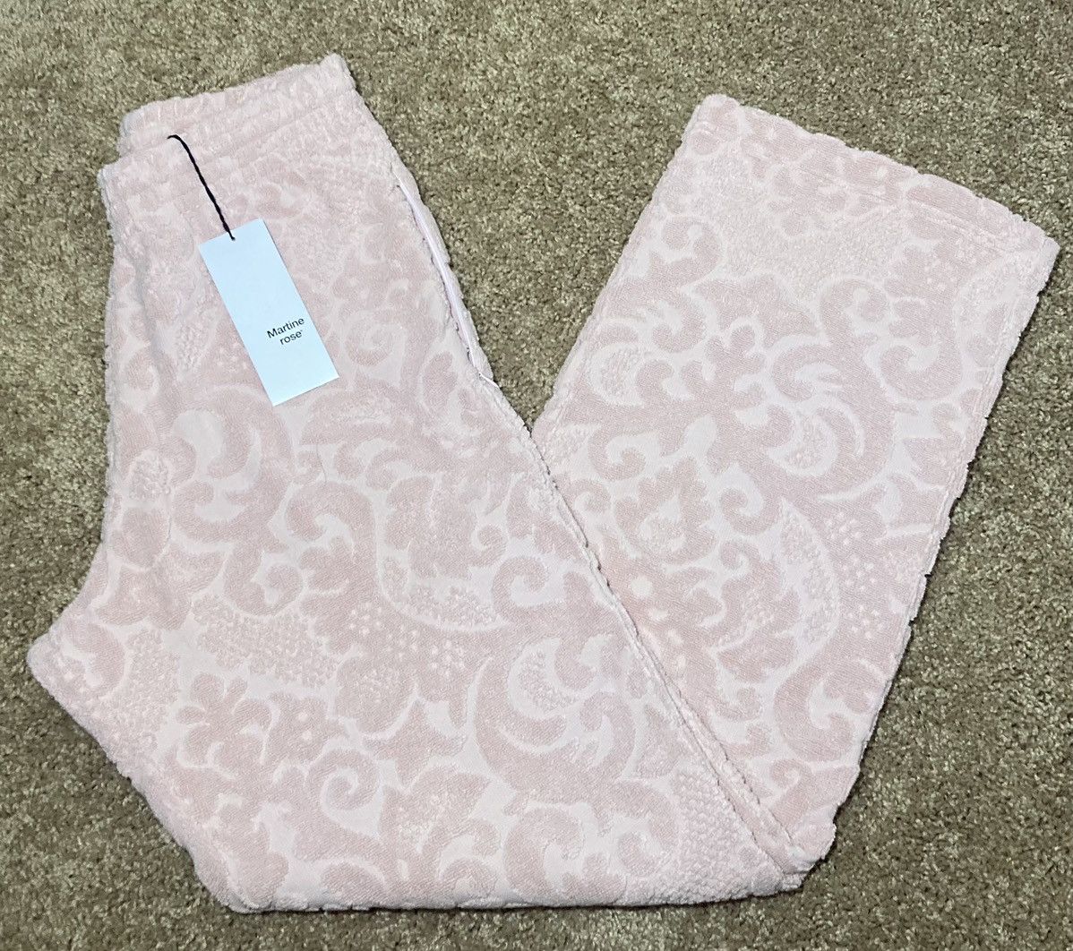 Martine Rose New SS24 Martine Rose Pink Towel Jacquard Knit Sweats 2024 Size US 30 / EU 46 - 1 Thumbnail