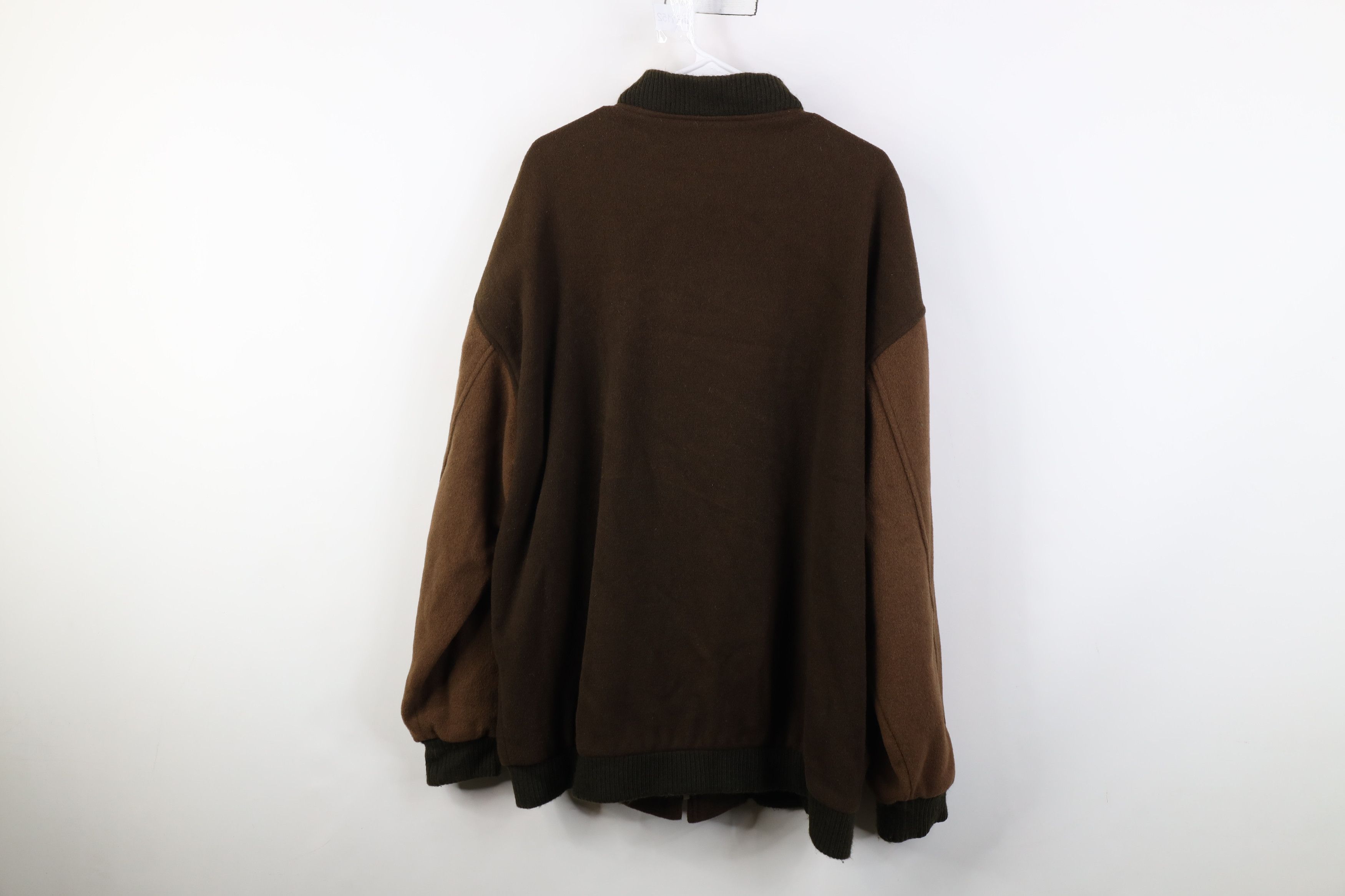 Vintage Vintage 90s Streetwear Block Wool Bomber Jacket Earth Tone Size US XL / EU 56 / 4 - 12 Thumbnail