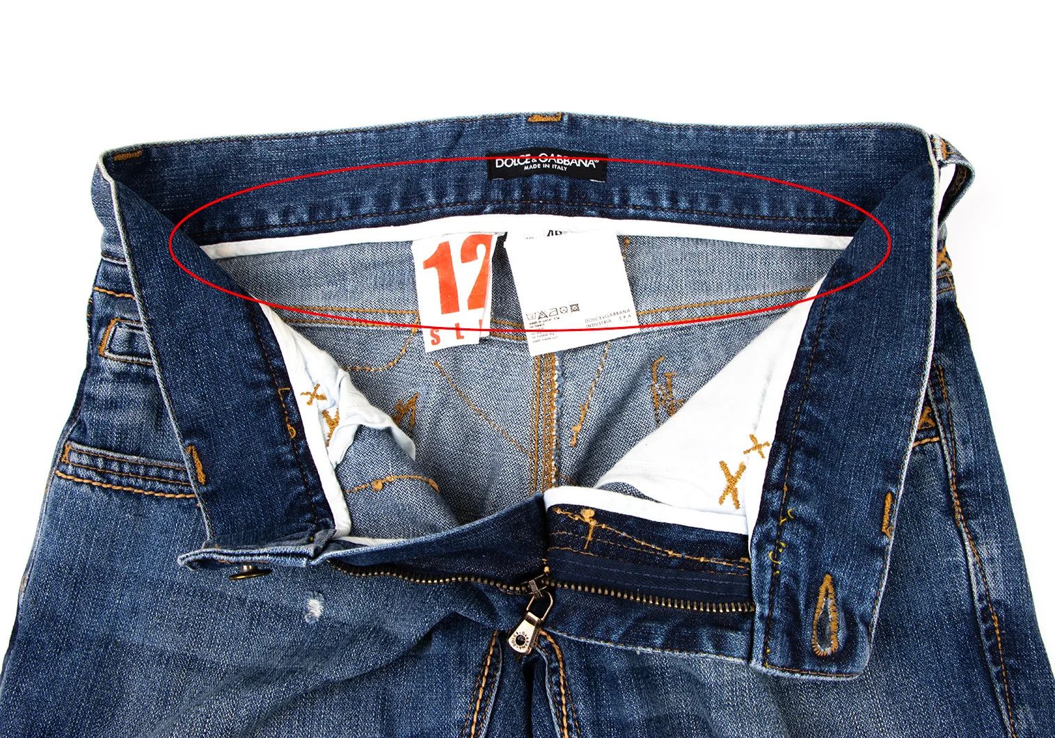 Dolce & Gabbana Stitch Design Crushed Denim Pants in Blue Size 46 Size US 30 / EU 46 - 7 Thumbnail