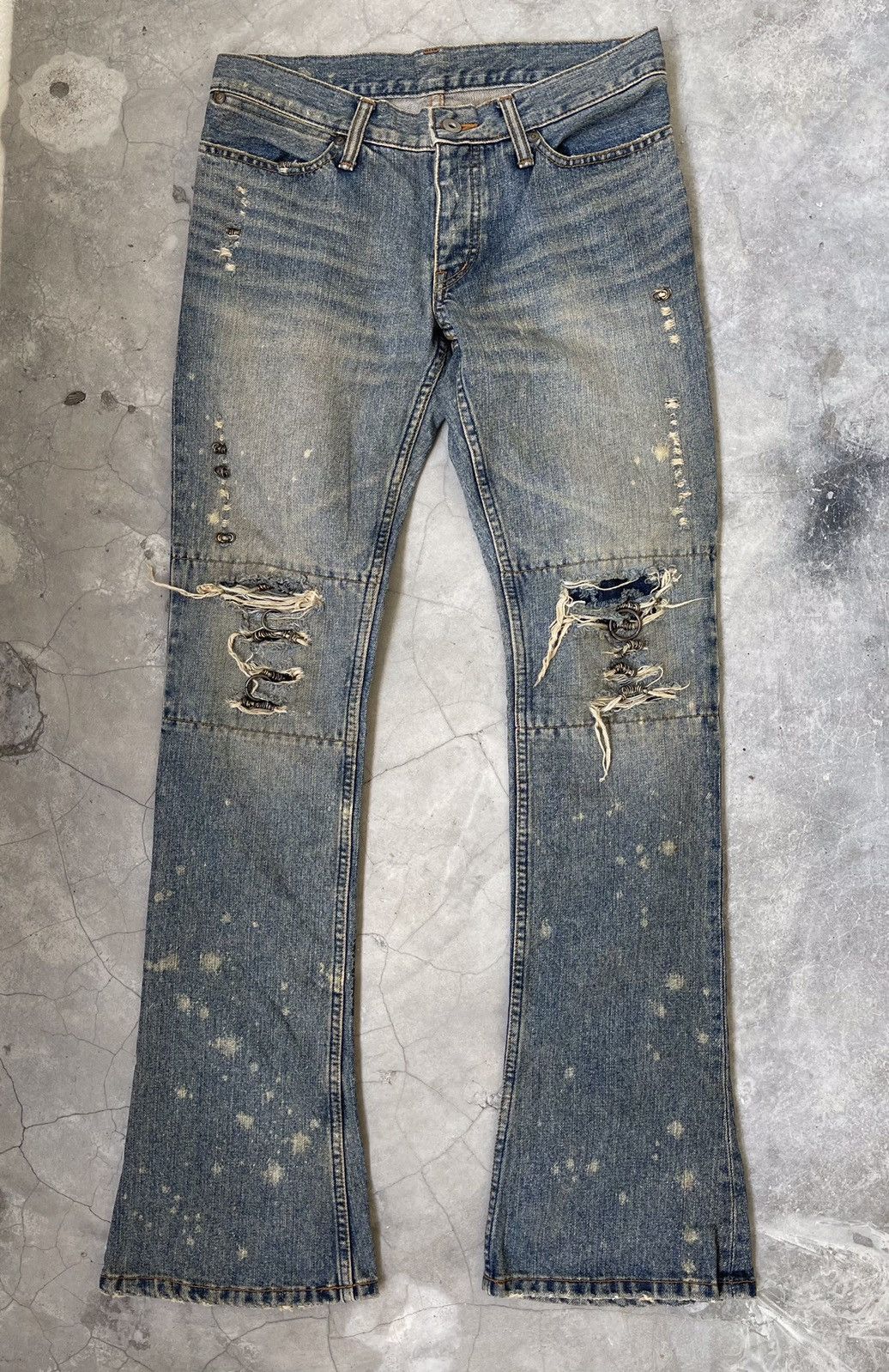 If Six Was Nine × KMRii × Le Grande Bleu (L.G.B.) TruePiece IFSIXWASNINE MUD MAX FLARE DENIM Size US 29 - 18 Thumbnail