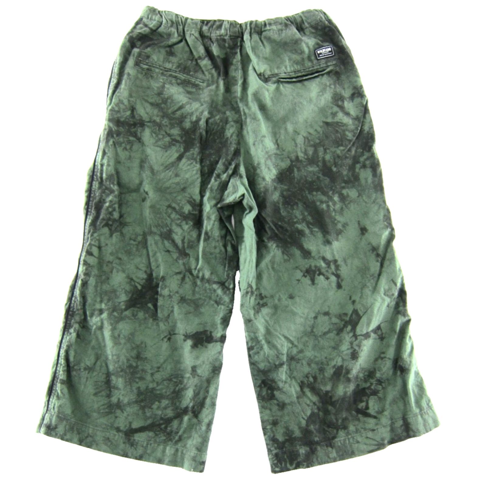 Wildfang WILDFANG Women Medium Linen Cotton Green Tie Dye Pocket Wide Leg Cropped Pant Shirts? Size 32" / US 10 / IT 46 - 2 Thumbnail