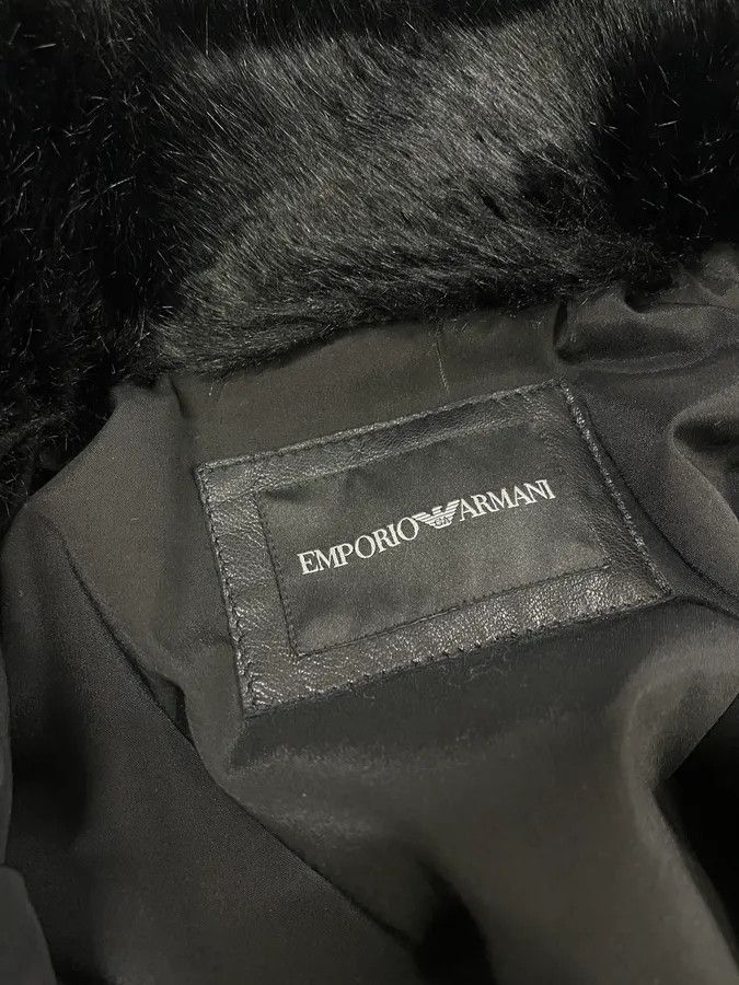 Emporio Armani AW2018 Emporio Armani Fake Fur Collar Black Leather Jacket Size US S / EU 44-46 / 1 - 10 Thumbnail