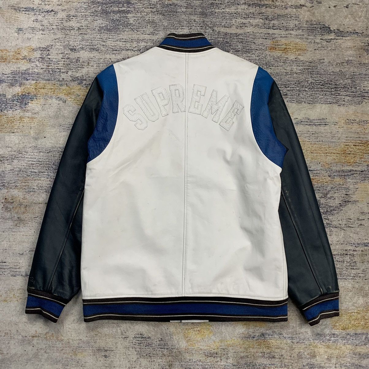 Supreme Rare 2001 Supreme S Wing varsity leather jacket Size US L / EU 52-54 / 3 - 2 Thumbnail