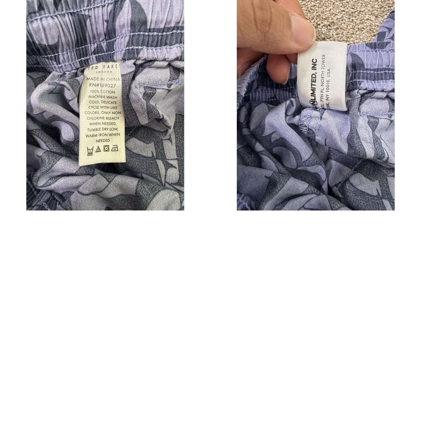 Ted Baker Ted Baker Pants Mens Medium Blue Letter Print Cotton Lounge Sleepwear Pajama Size US 31 - 8 Thumbnail
