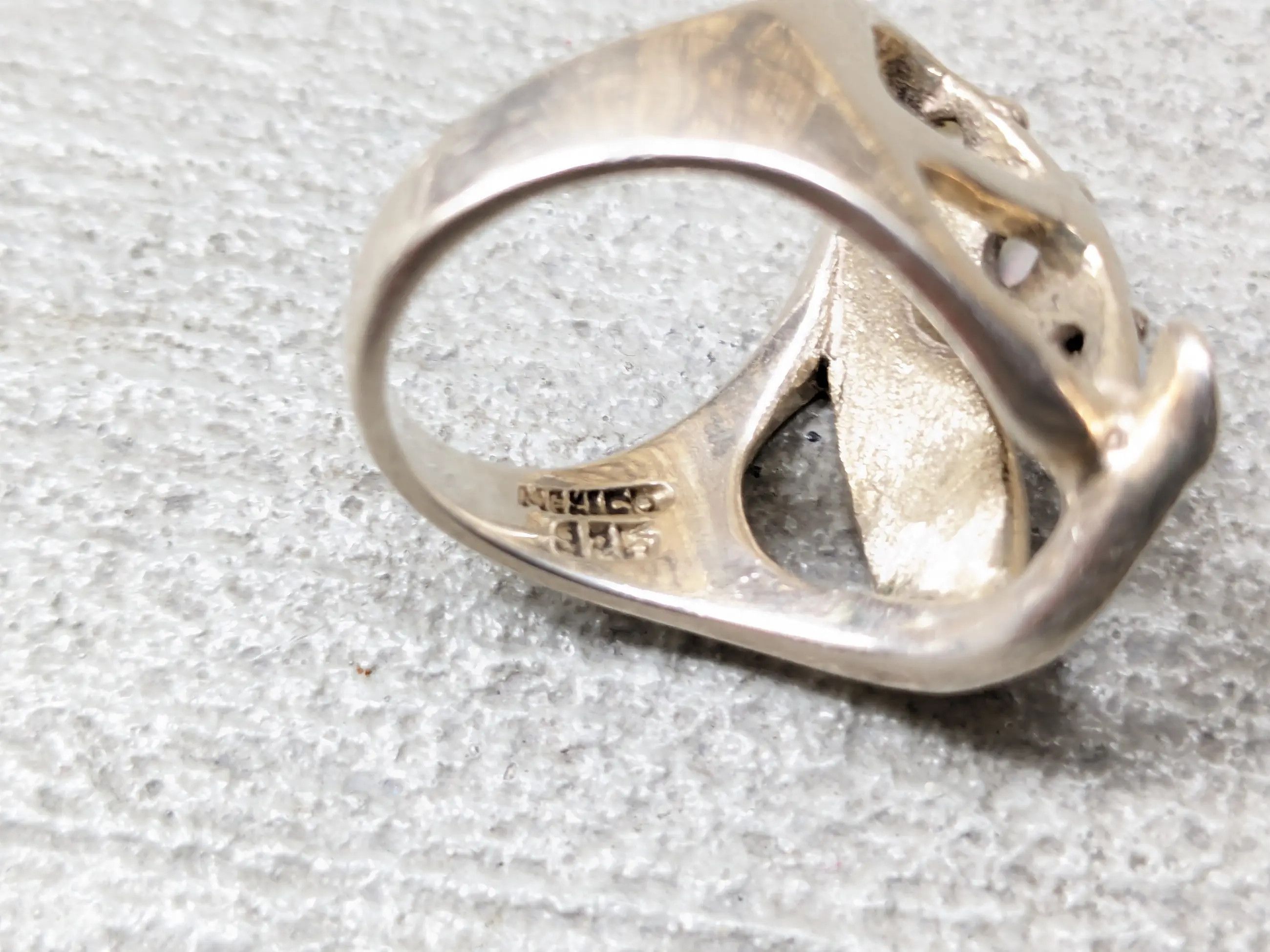 Jewelry × Sterling Silver Vintage Sterling Silver Ring Opal 9 Leaf Native Indian Taxco Size ONE SIZE - 10 Thumbnail