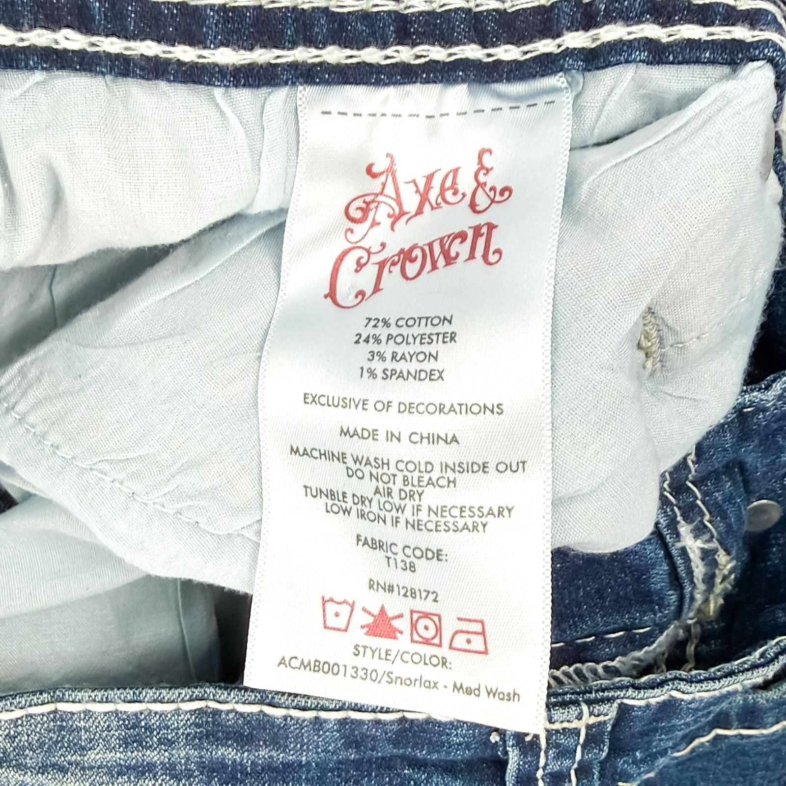 Other NWT Axe & Crown Men's Durango Snorlax Blue Denim Jeans Class Size US 32 / EU 48 - 8 Thumbnail