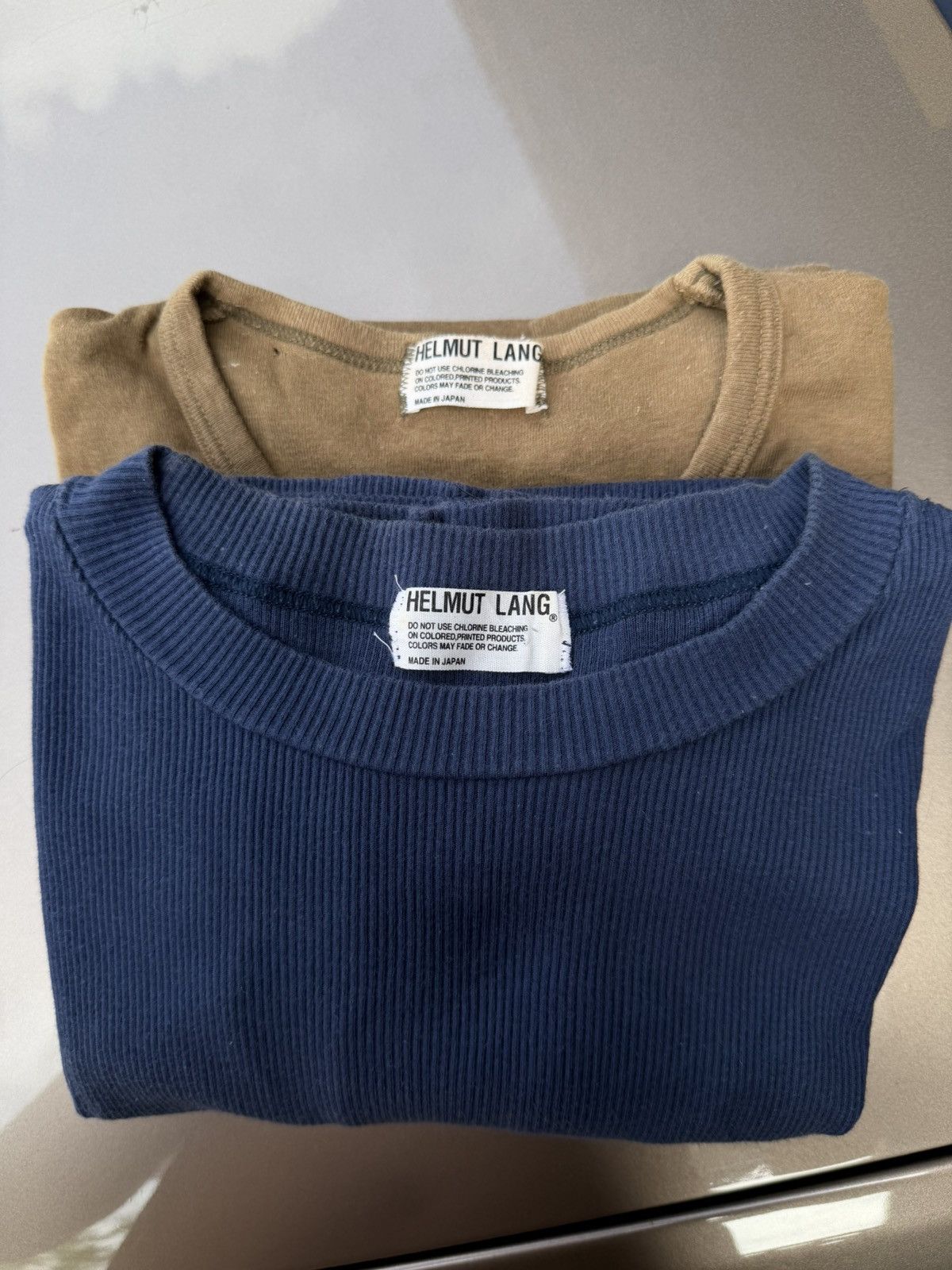 Helmut Lang Vintage Helmut Lang Ribbed Tee Bundle (2 pcs) – Navy & Brown Size US S / EU 44-46 / 1 - 1 Thumbnail
