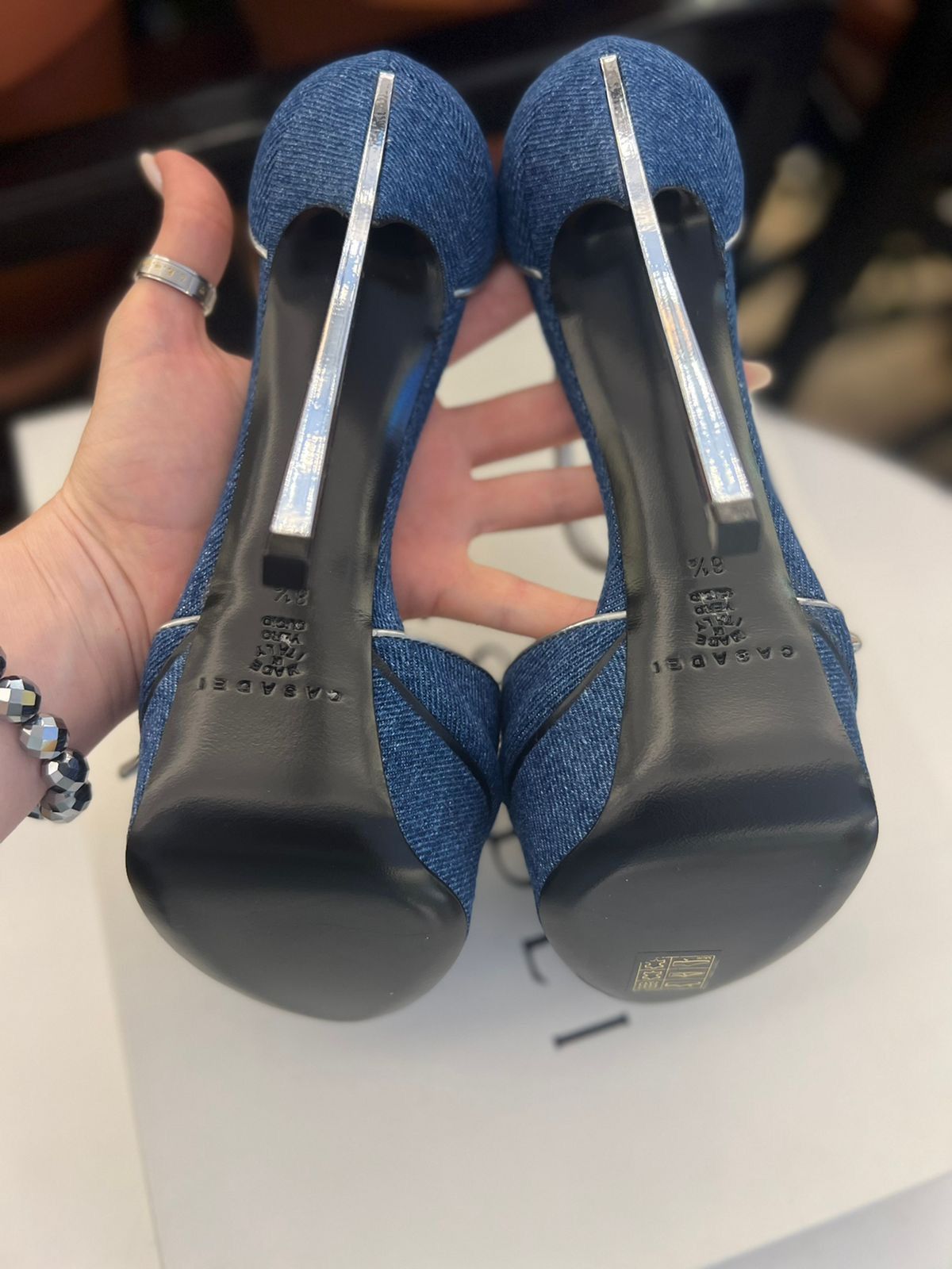 Casadei Denim heels , Blade Pumps Size US 8.5 / IT 38.5 - 3 Thumbnail