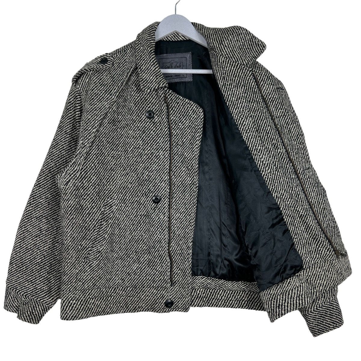 Issey Miyake 🔥 VINTAGE GULK CLUB HARRINGBONE WOOL BOMBER JACKET Size US M / EU 48-50 / 2 - 9 Thumbnail