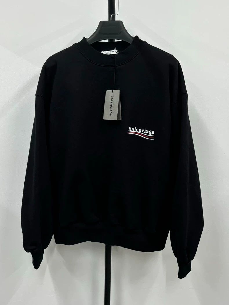 Balenciaga Embroidered Black Sweatshirt for Sale-dmc
