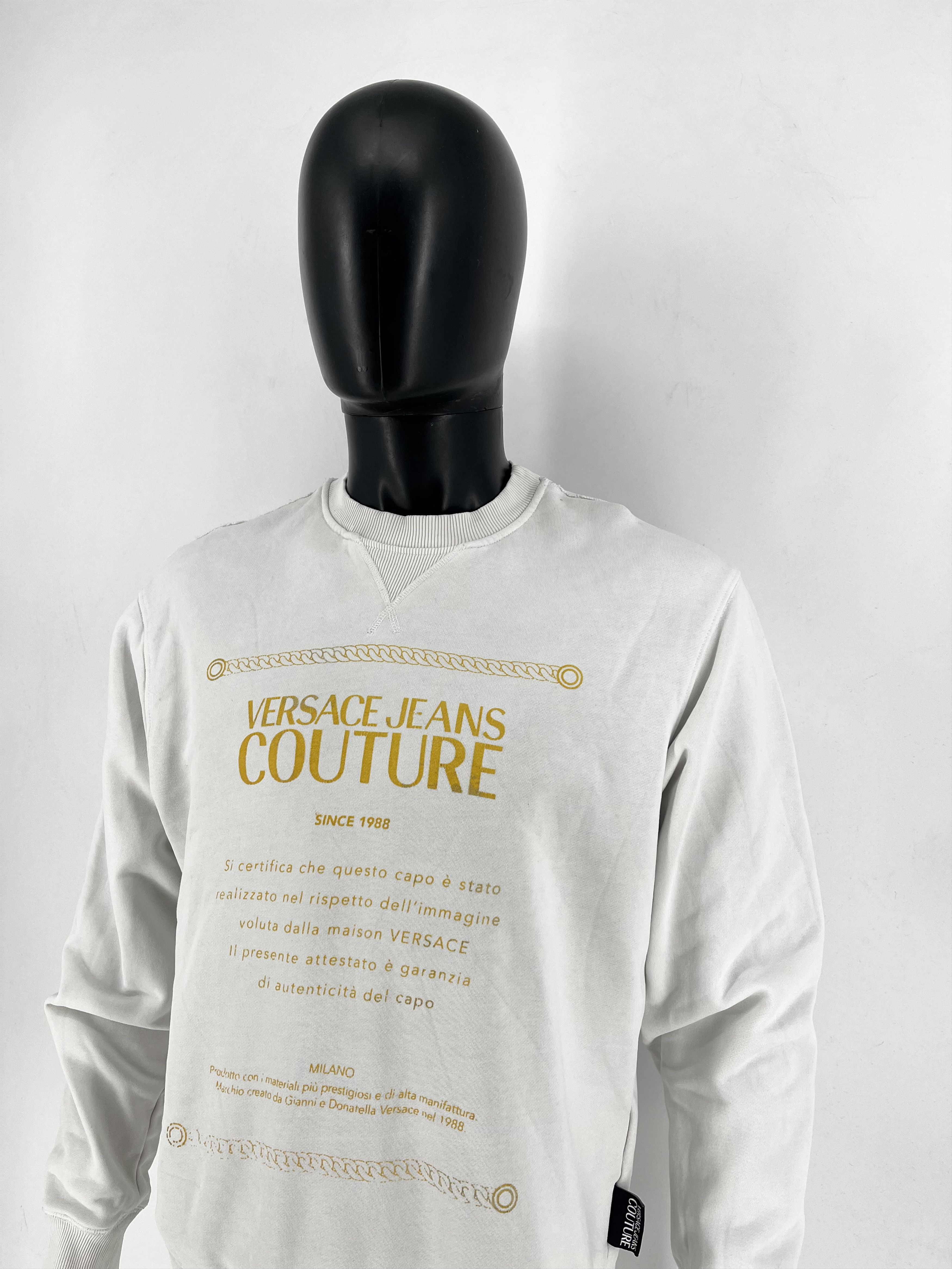 Versace Versace Jeans Couture Men's White Gold Logo Hooded Size US S / EU 44-46 / 1 - 4 Thumbnail