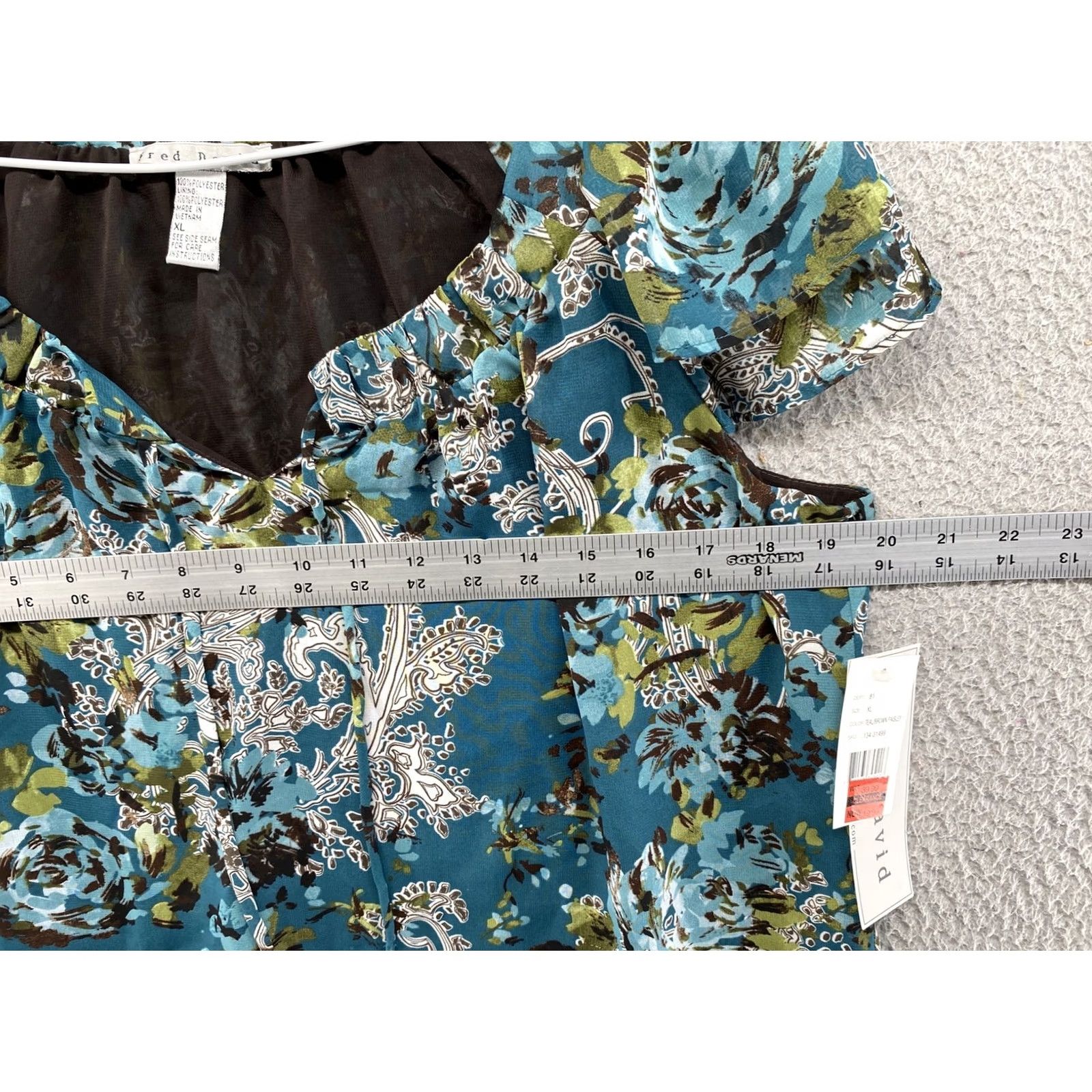 FRED Fred David Boho Shirt Blouse Paisley Sheer V-Neck L Multicolor Womens XS? Size L / US 10 / IT 46 - 5 Thumbnail
