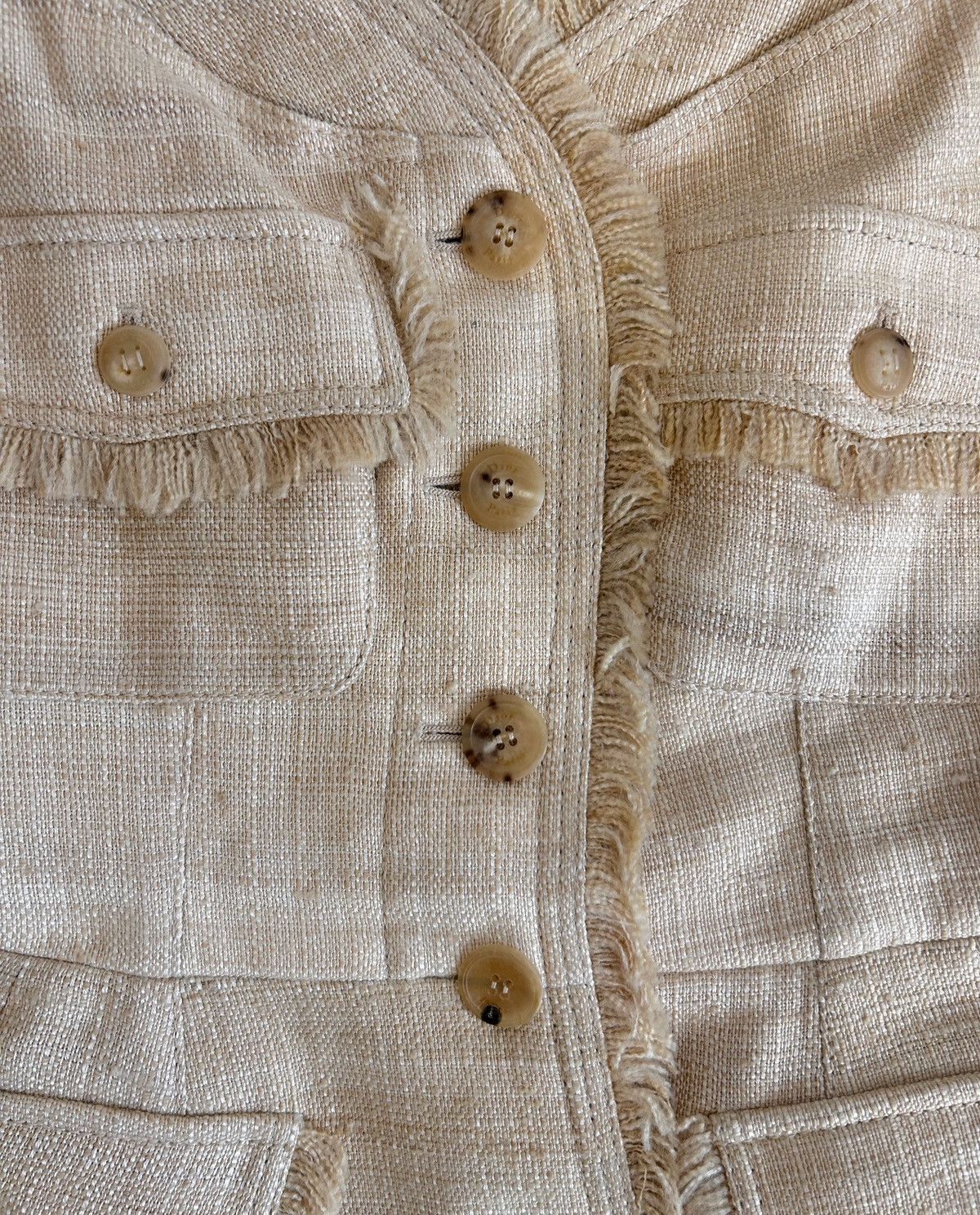 Dior × John Galliano Dior Vintage (2011) Off the Shoulder Bar Vest - Beige Tweed Size XS / US 0-2 / IT 36-38 - 5 Thumbnail