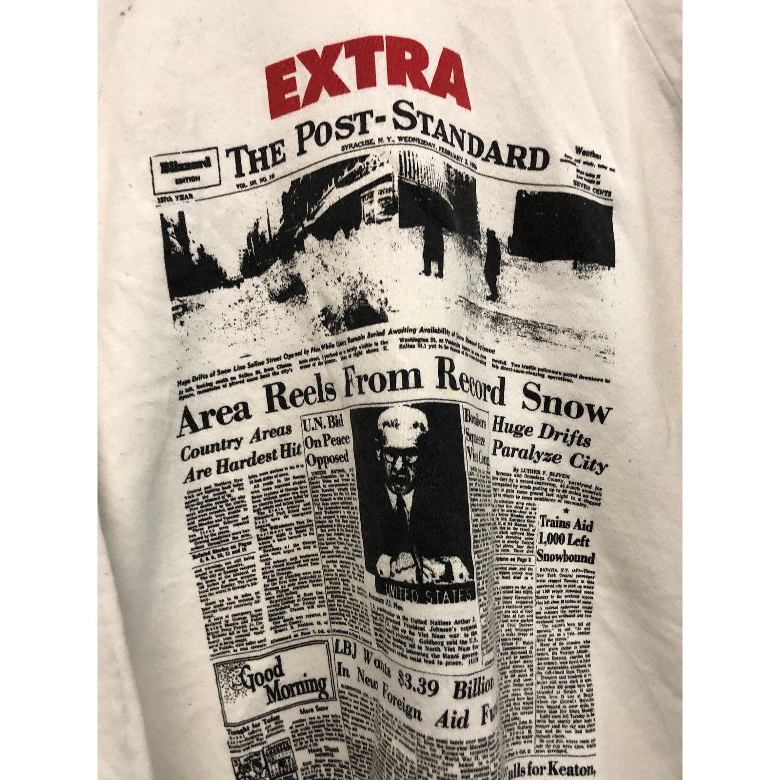 Hanes Vintage Extra the post standard Syracuse 1966 Sweatshirt XL Size US XL / EU 56 / 4 - 5 Thumbnail