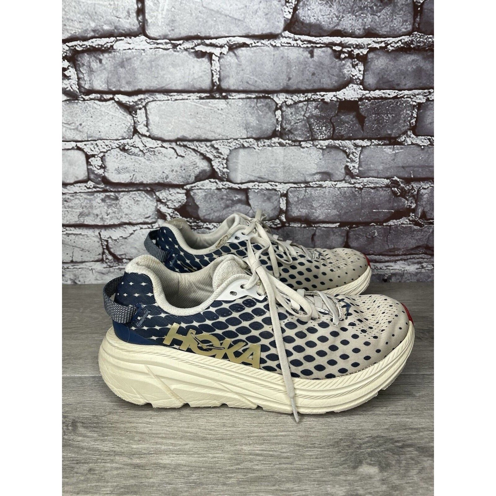 Hoka Hoka One One Rincon Multicolor Blue Synthetic Lace Up Runnin Size US 8 / IT 38 - 3 Thumbnail