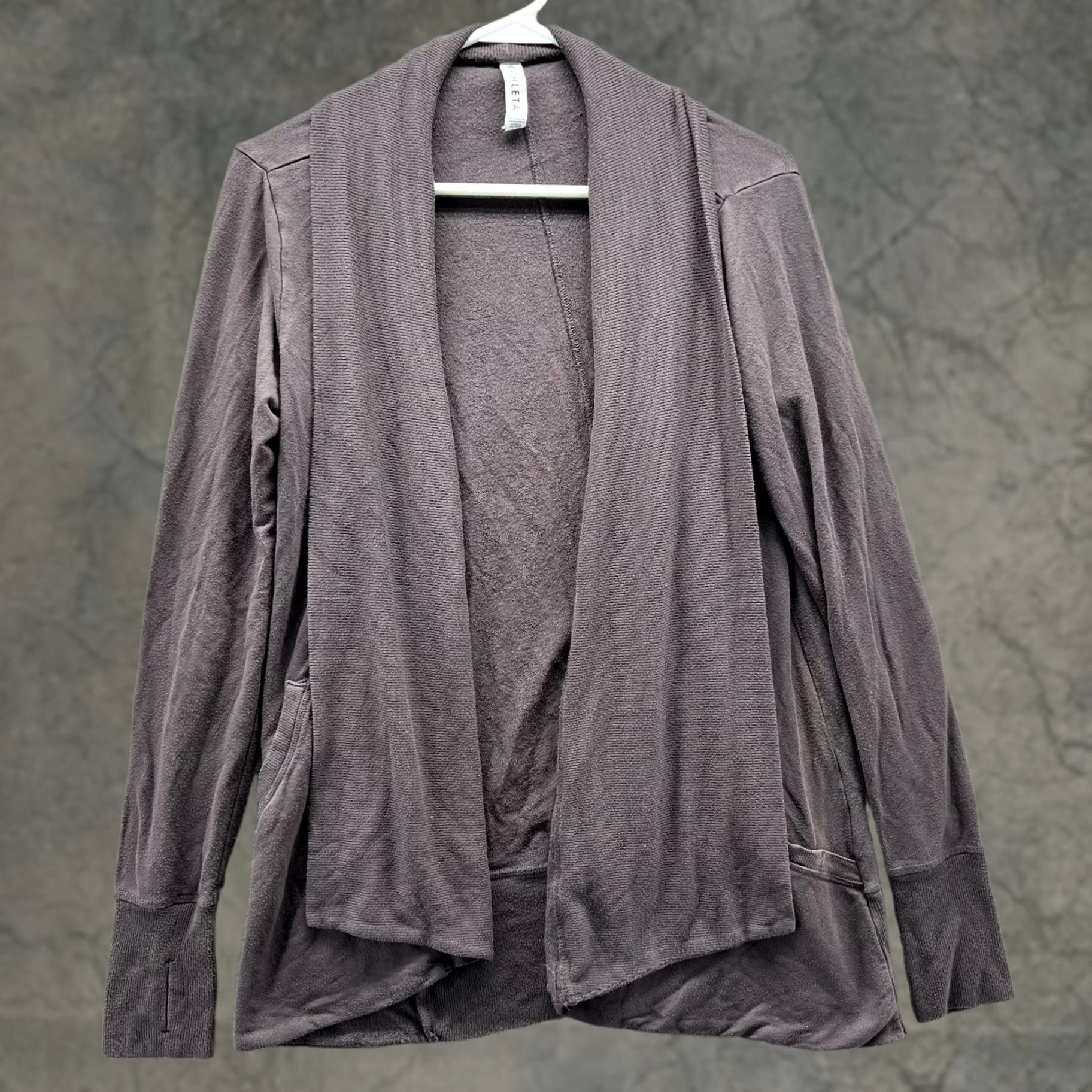 Athleta Athleta Sweater Cardigan Womens XS Purple Solid Fleece Stretch Regular Seasonal All Seasons 77944 Size XS / US 0-2 / IT 36-38 - 1 Thumbnail