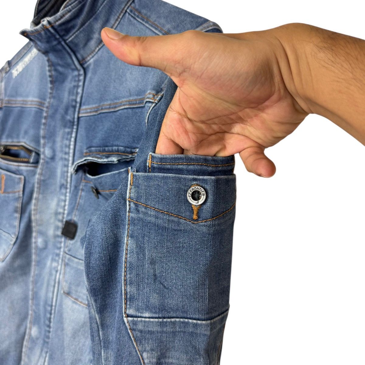 Japanese Brand 2Way Stretch Recycled From Jeans Jacket Size US S / EU 44-46 / 1 - 16 Thumbnail