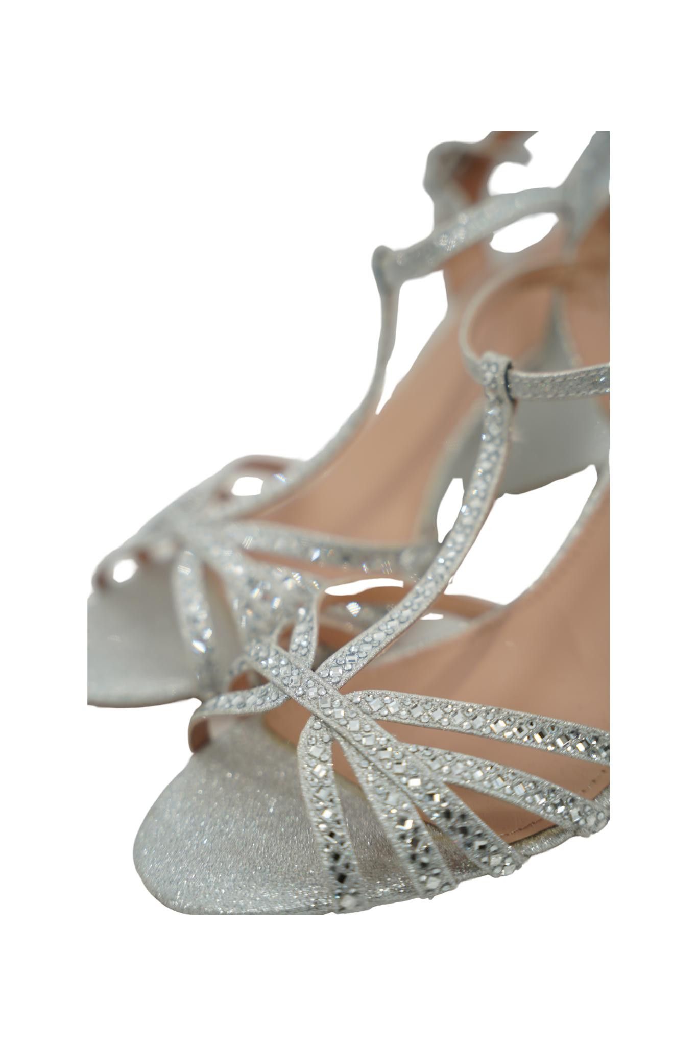 Designer Lauren Lorraine Silver Studded Heels Size 7.5 Size US 7.5 / IT 37.5 - 3 Thumbnail