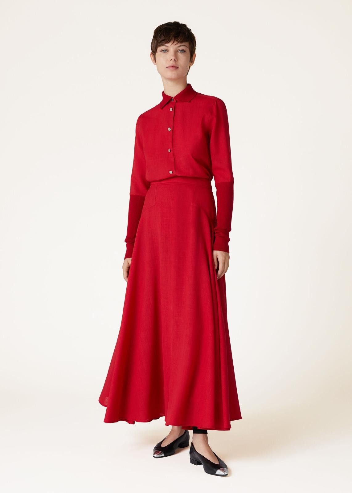 Loro Piana o1srvl11e0125 FAN6978 Leela Breeze Wool Shirt in Red Size L / US 10 / IT 46 - 3 Thumbnail