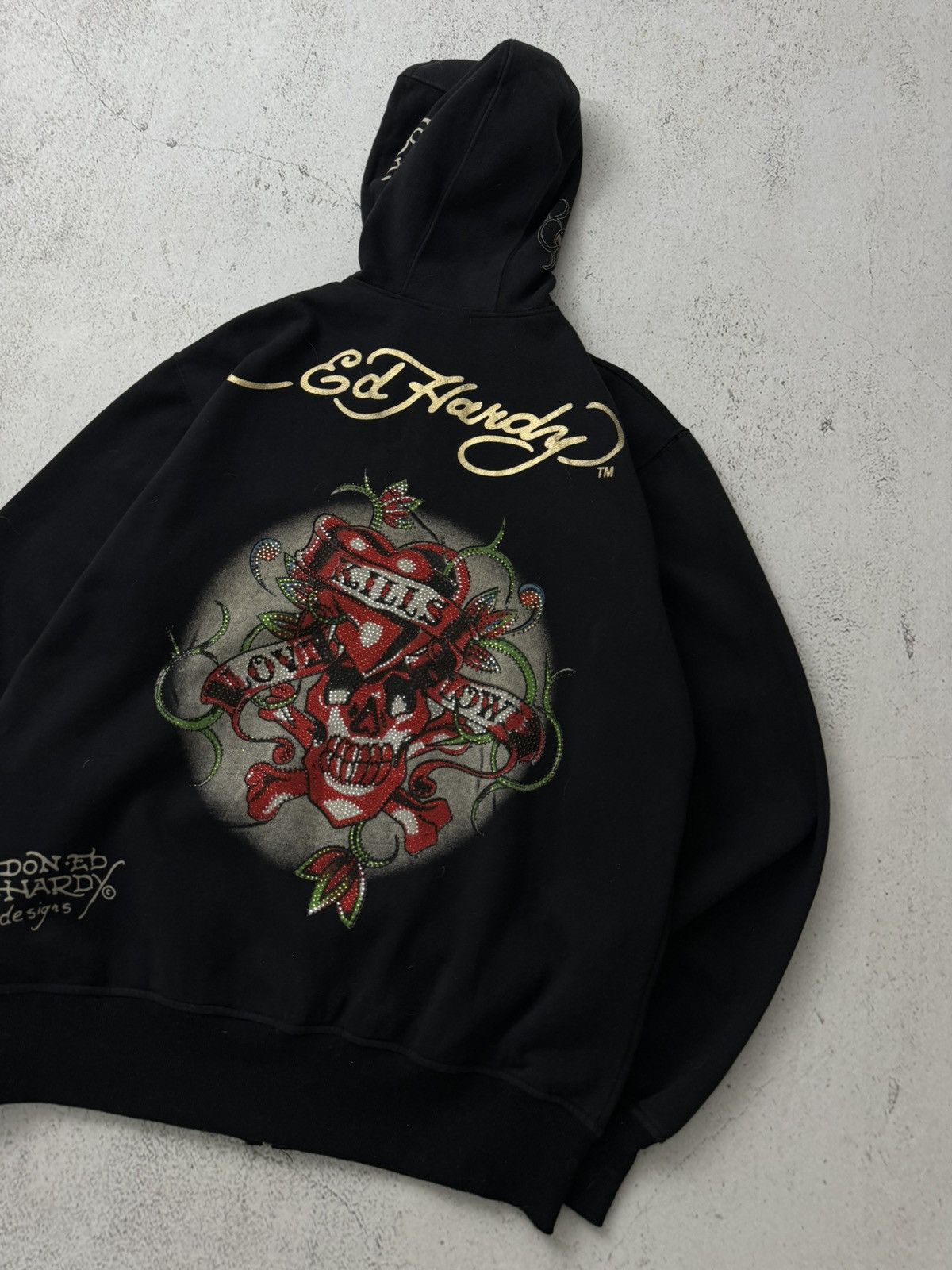 Christian Audigier × Ed Hardy × Vintage Ed Hardy Christian Audigier Y2K Vintage Zip Hoodie Size US M / EU 48-50 / 2 - 2 Thumbnail
