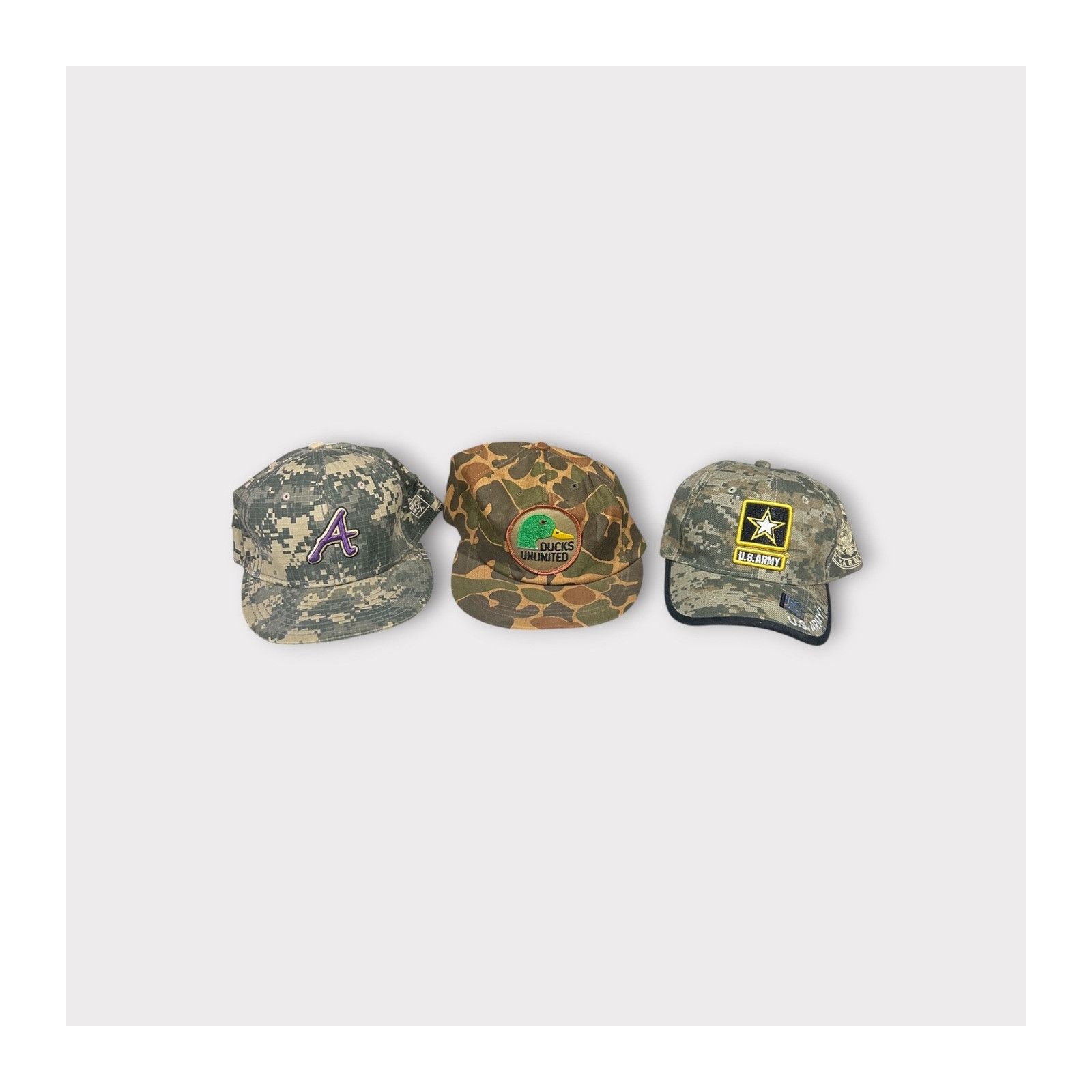 Hat Club Lot of 7 Army Military Camo Platoon Hat Vintage VTG Reseller Size ONE SIZE - 9 Thumbnail