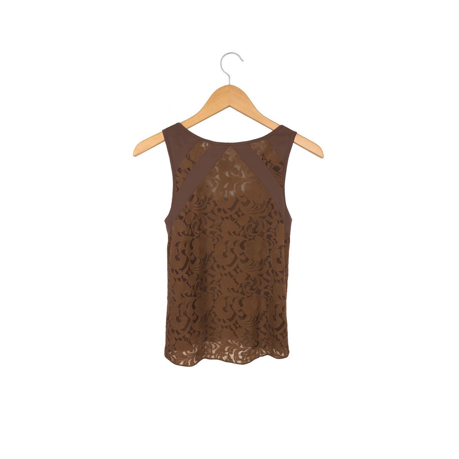 Other Bellatrix Brown Lace Back Tank Top Women’s Small Sheer Detai Size S / US 4 / IT 40 - 3 Thumbnail