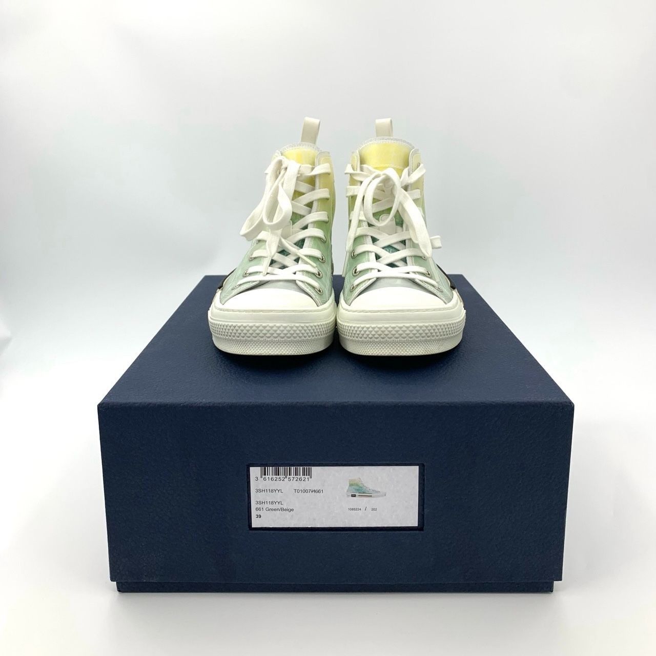 Dior Dior Grade A B23 Logo-Print Yellow & Green Gradient High-Top Size US 9 / IT 39 - 1 Thumbnail