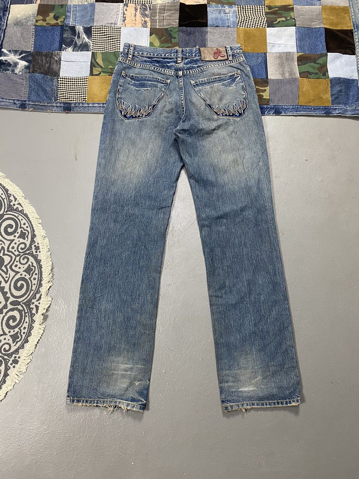 image of Nippon Blue Jeans Flame Design in Mix, Men's (Size 32)