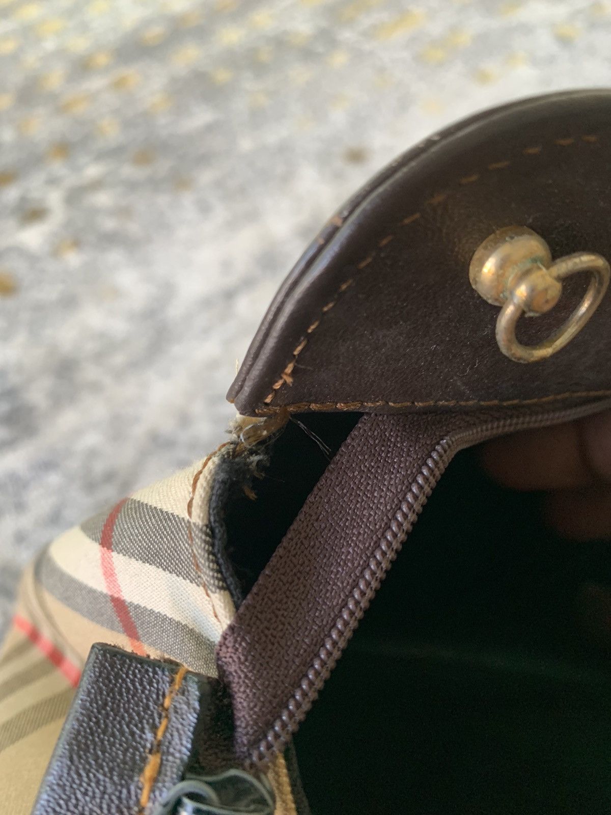 Burberry × Vintage Vintage Burberrys Nova Check Clutch Bag Canvas Beige Size ONE SIZE - 10 Thumbnail