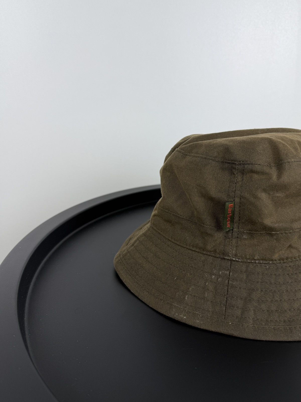Barbour Men’s Barbour Wax Bucket Hat Olive Green Waxed Cotton Size S Size 30 - 8 Thumbnail
