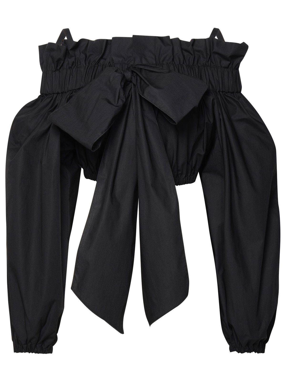 image of Patou Crop Top In Black Cotton, Women's (Size Medium)