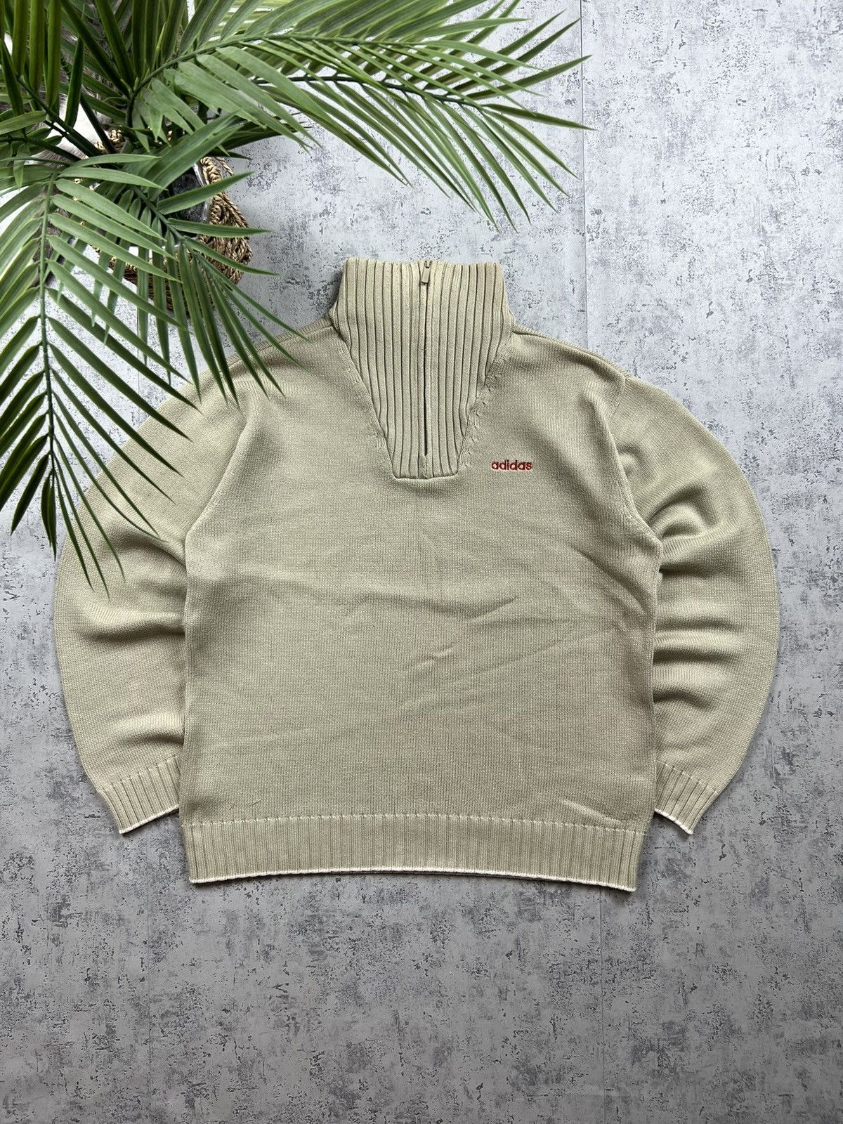 00'S Adidas Half Zip Warm Up Pullover Men's M polyester gray type Vintage Second Hand