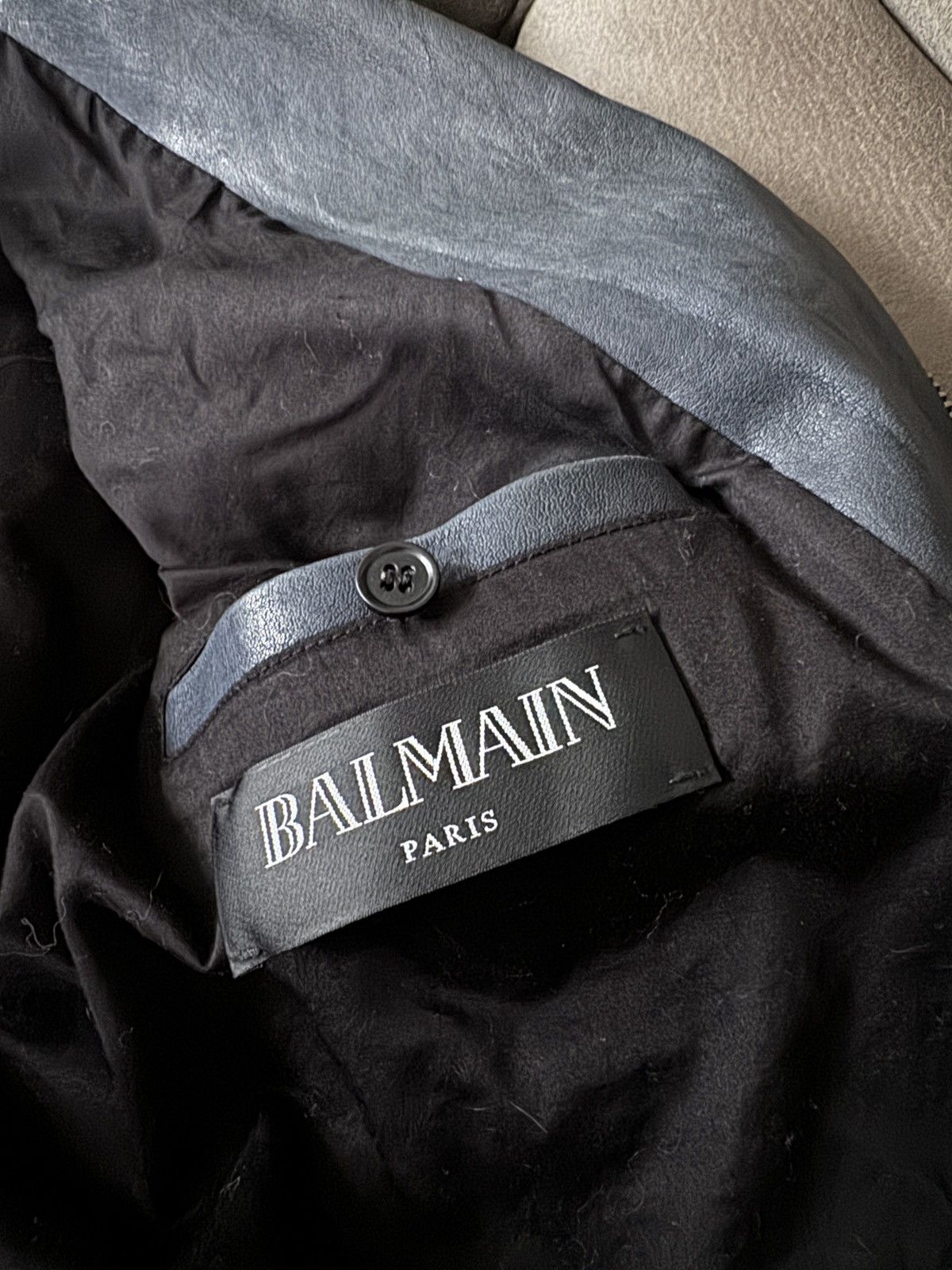 Balmain ROUSTEING BALMAIN EMBROIDERD PATCH LEATHER JACKET Size US L / EU 52-54 / 3 - 6 Thumbnail
