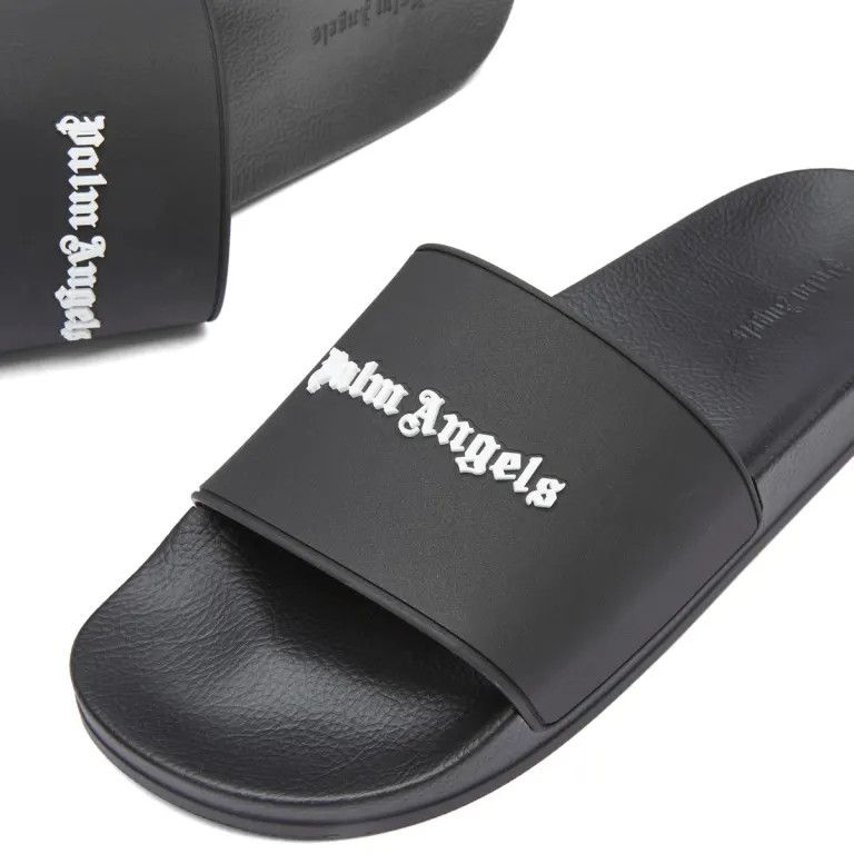 Palm Angels o1s22i1n0824 Rubber Monogram Slides in Black Size US 7 / IT 37 - 3 Thumbnail