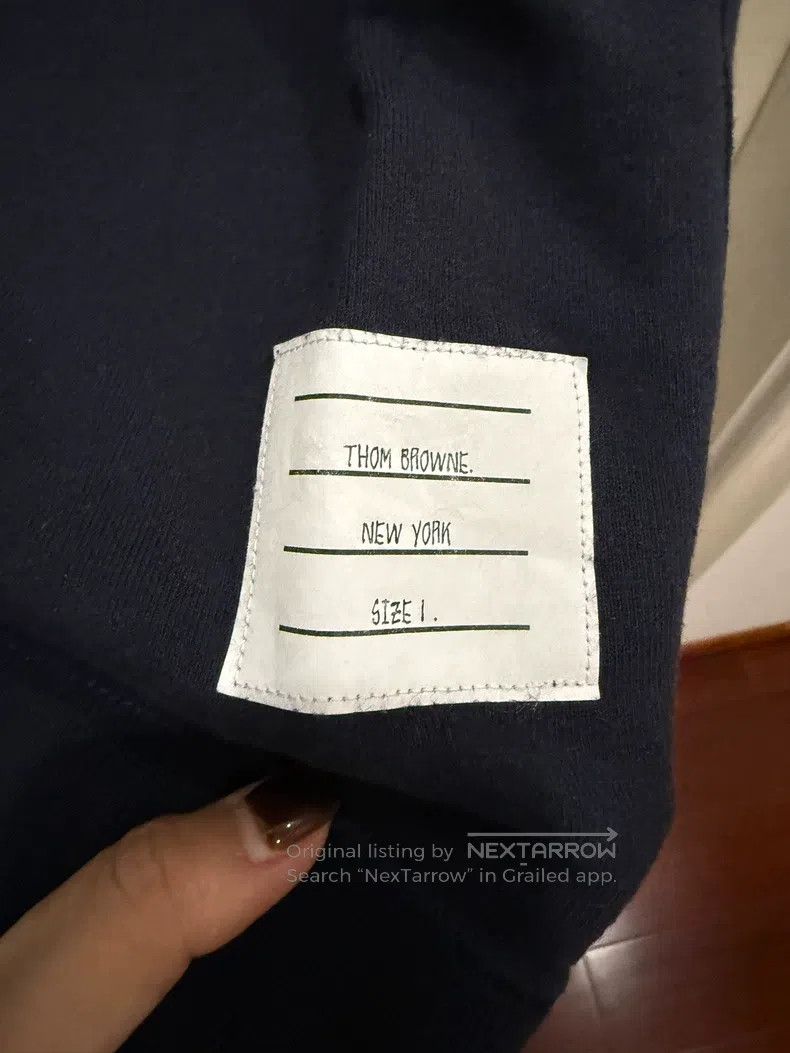 Thom Browne Thom Browne Blue-gray hoodie with four stripes Size US S / EU 44-46 / 1 - 3 Thumbnail