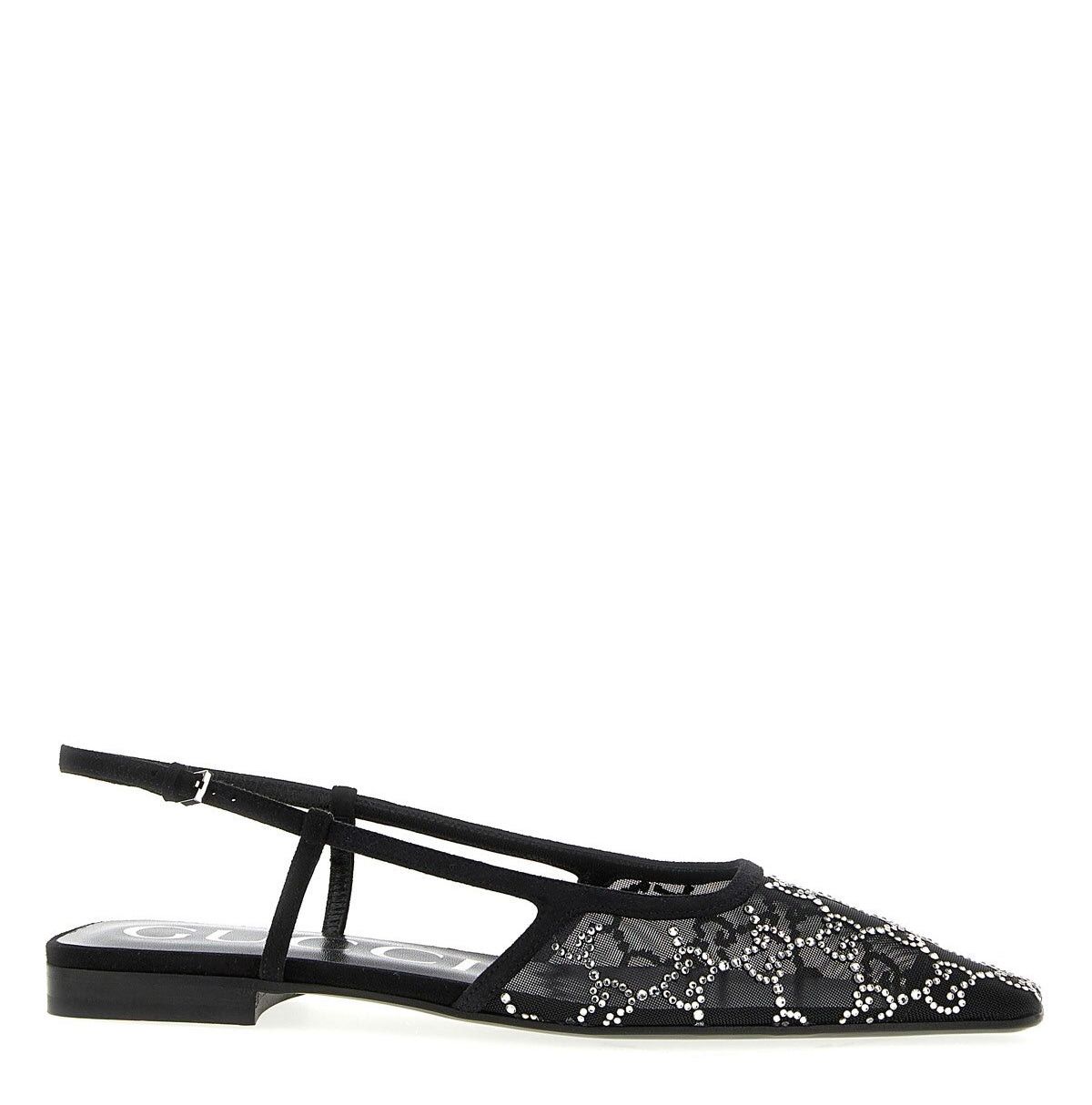 image of Gucci Women’S GG Slingback Ballet Flats Size 38 in Black, Women's
