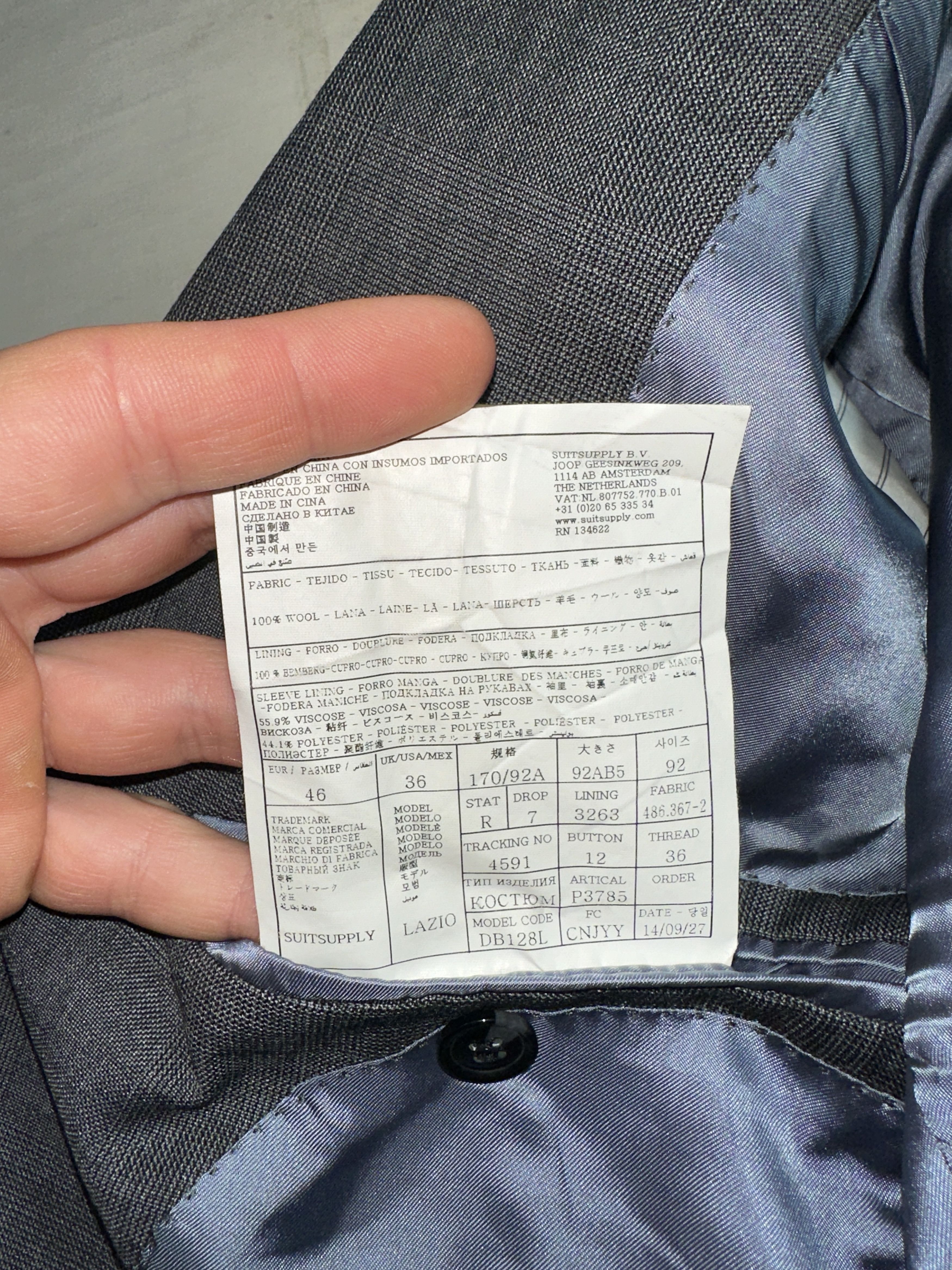 Suitsupply Suit Supply Vitale Barberis Canonico Lazio Suit Size 36 46 Size 36R - 13 Thumbnail
