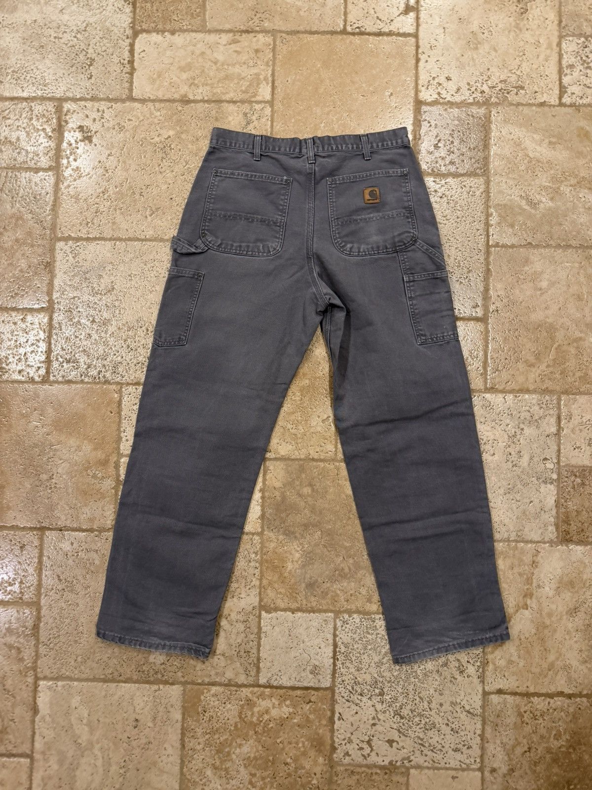 Carhartt Vintage Carhartt Carpenter Double Knees Distress Grey Pants Size US 33 - 5 Thumbnail