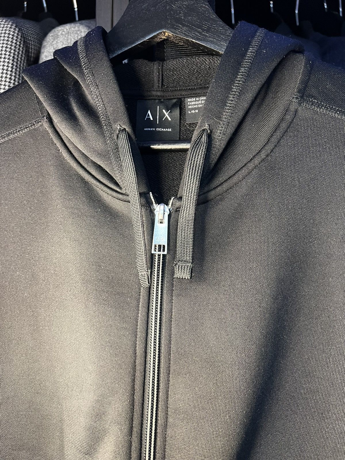 Armani × Armani Exchange Armani Exchange Zip Hoodie - Black. Size L Size US L / EU 52-54 / 3 - 2 Thumbnail