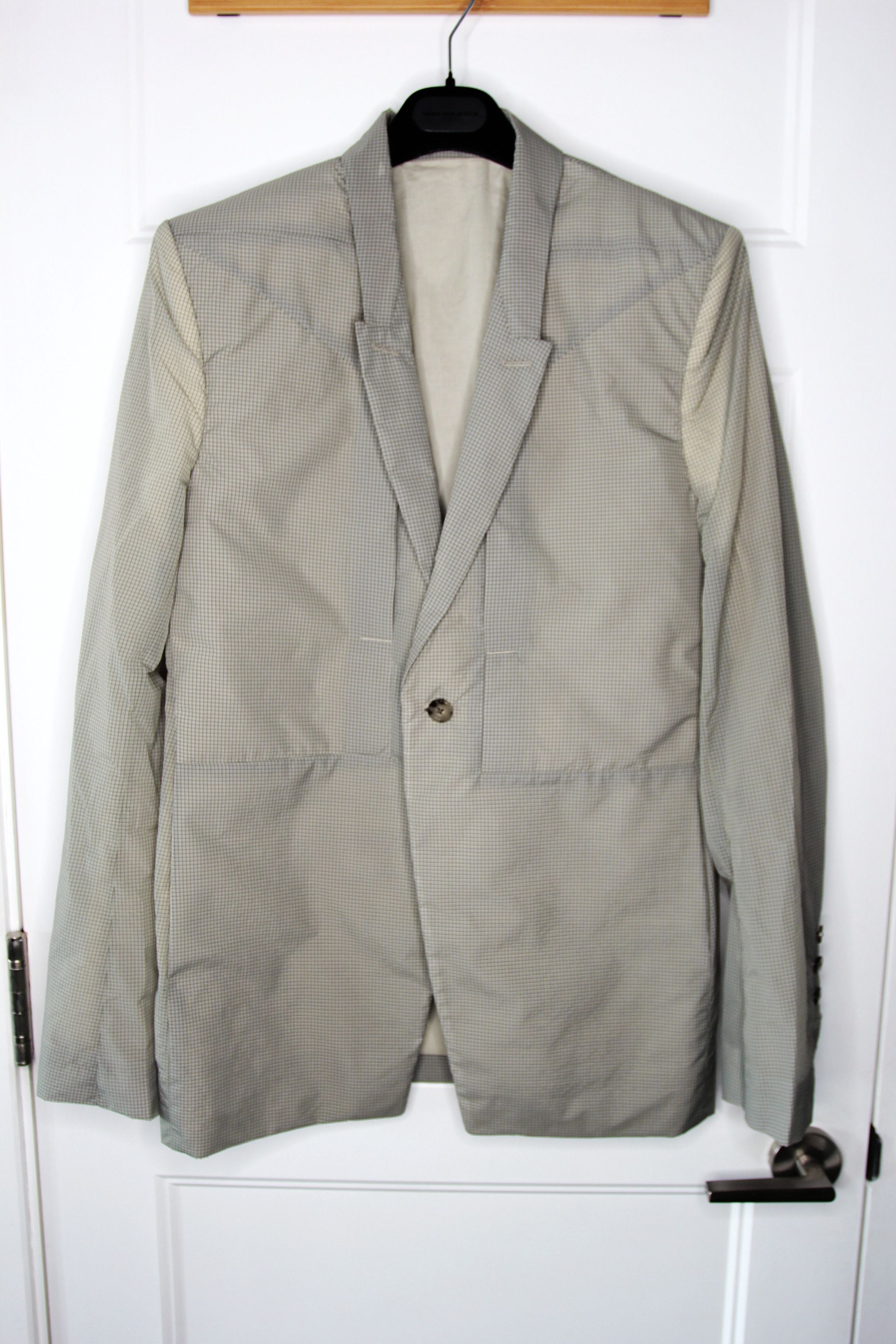 Rick Owens BNWT SS23 RICK OWENS "EDFU" FOGPOCKET CHECKERED JACKET 50 Size US M / EU 48-50 / 2 - 2 Thumbnail