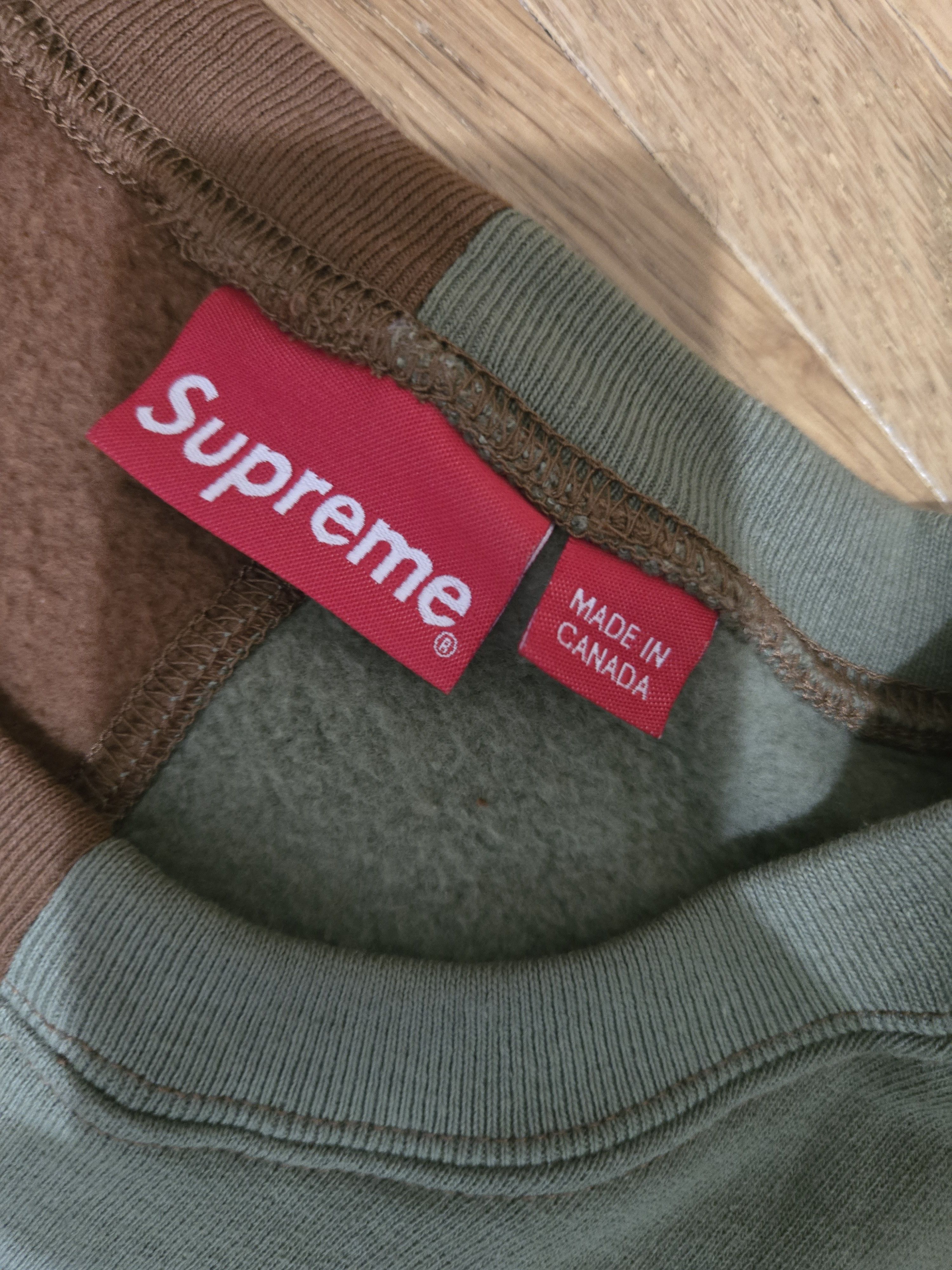 Supreme Split Crewneck sweater Green/Brown Size US L / EU 52-54 / 3 - 2 Thumbnail