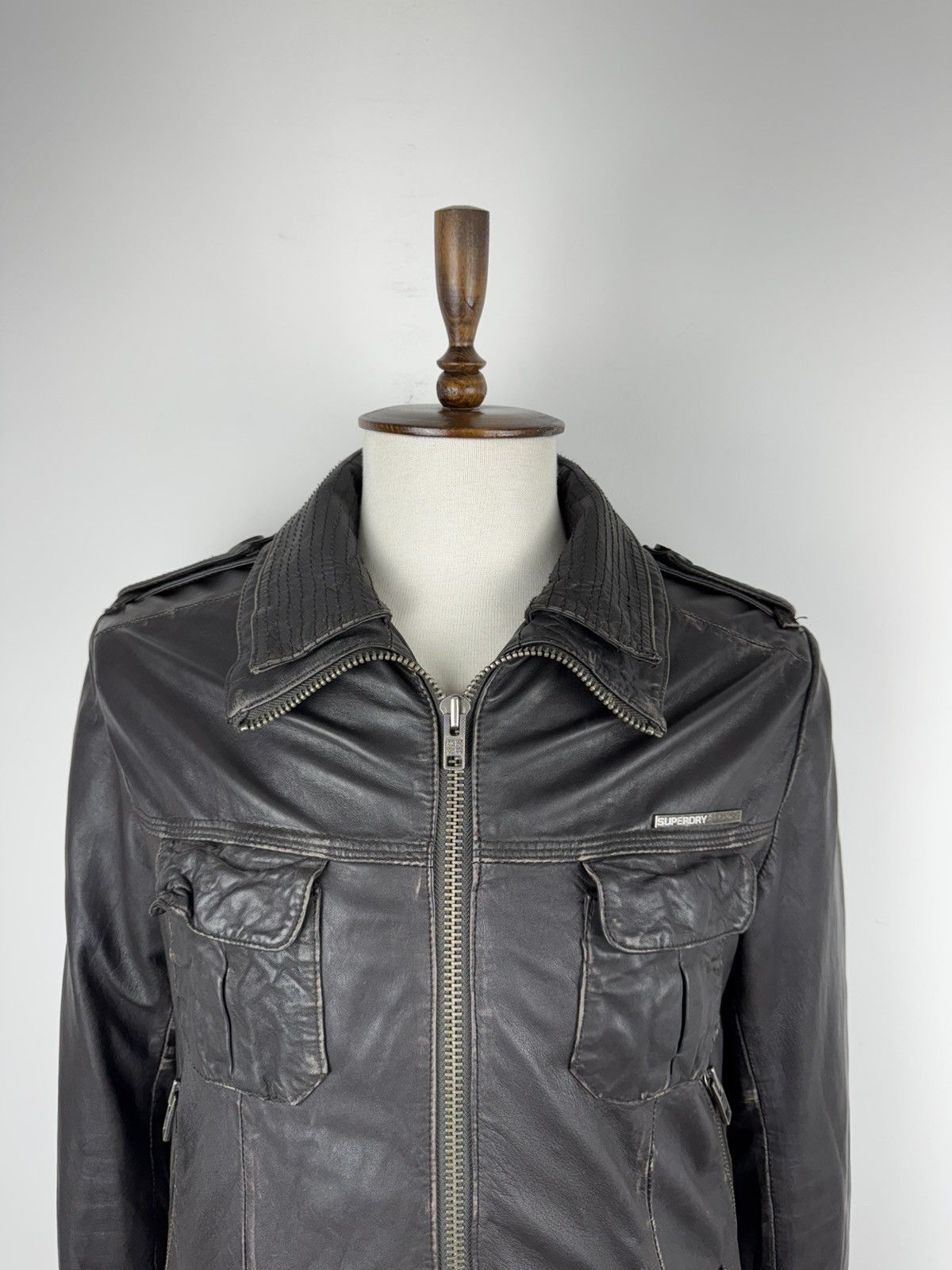 Superdry Men’s Vintage SuperDry Leather Jacket size M Size US M / EU 48-50 / 2 - 2 Thumbnail