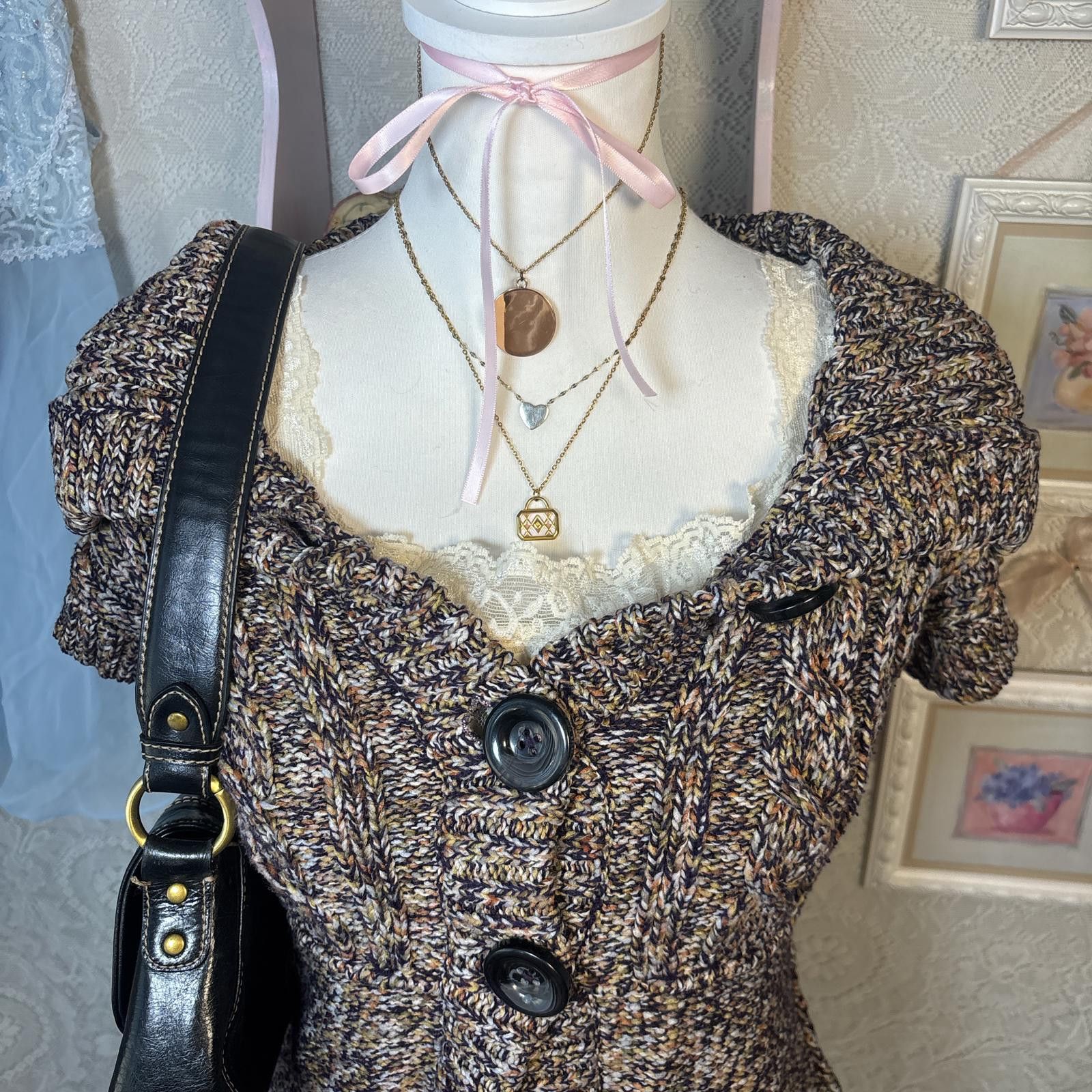 Other vintage cozy chunky knit babydoll cardigan Size M / US 6-8 / IT 42-44 - 6 Thumbnail