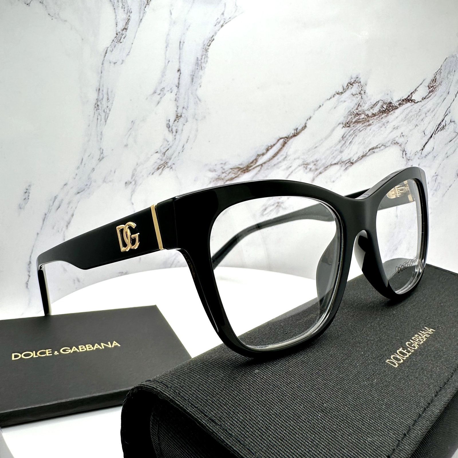 Dolce & Gabbana New Dolce&Gabbana Eyeglasses Black Square Gold Metal Frames Size ONE SIZE - 15 Thumbnail