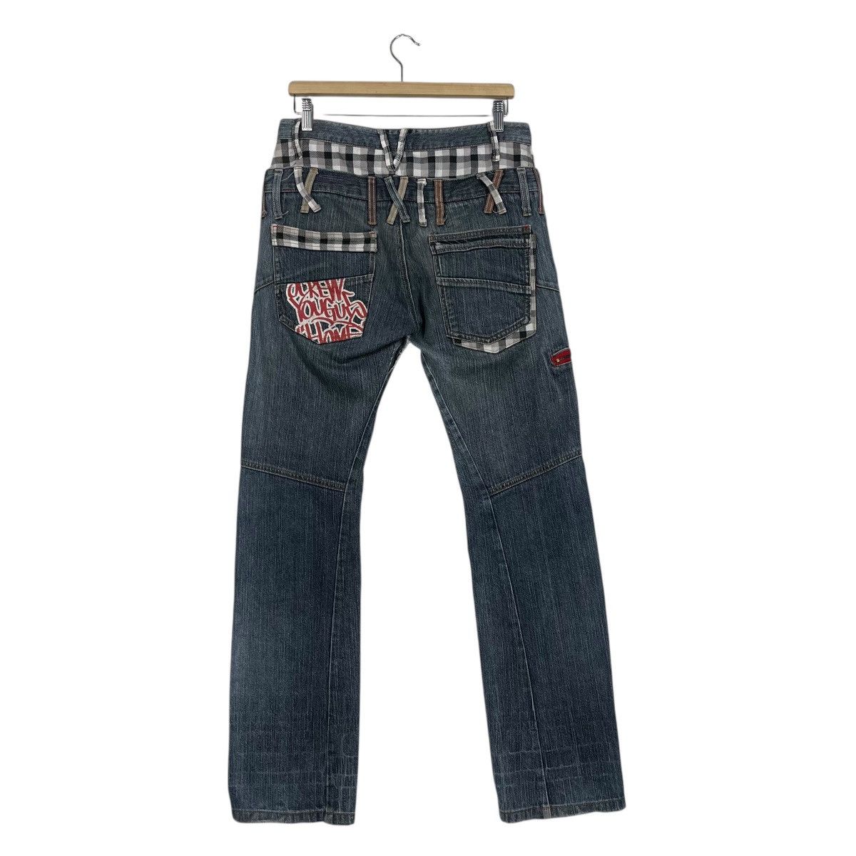 Seditionaries Vintage Antfui Double Waist Distressed Denim Jeans Size US 32 / EU 48 - 7 Thumbnail