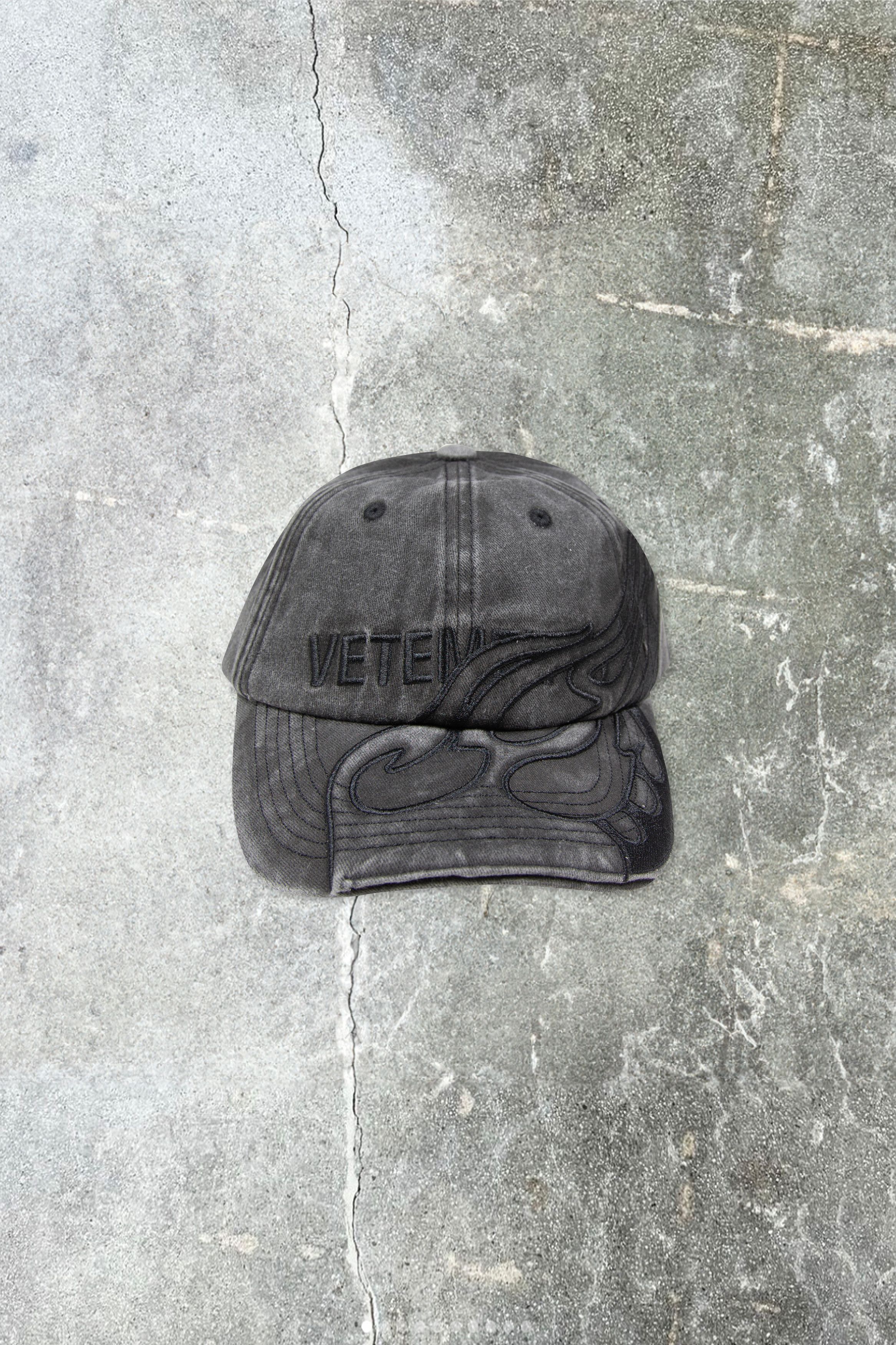 image of Vetements Black Flame Logo Cap, Women's