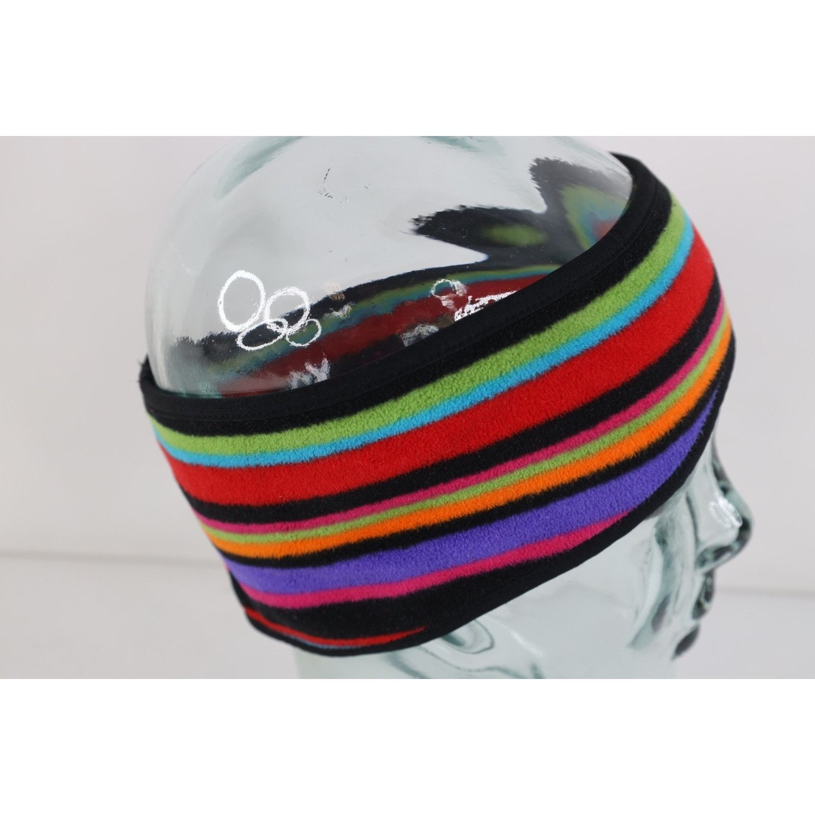 Vintage Vintage 90s Rainbow Striped Fleece Winter Headband Size ONE SIZE - 3 Thumbnail