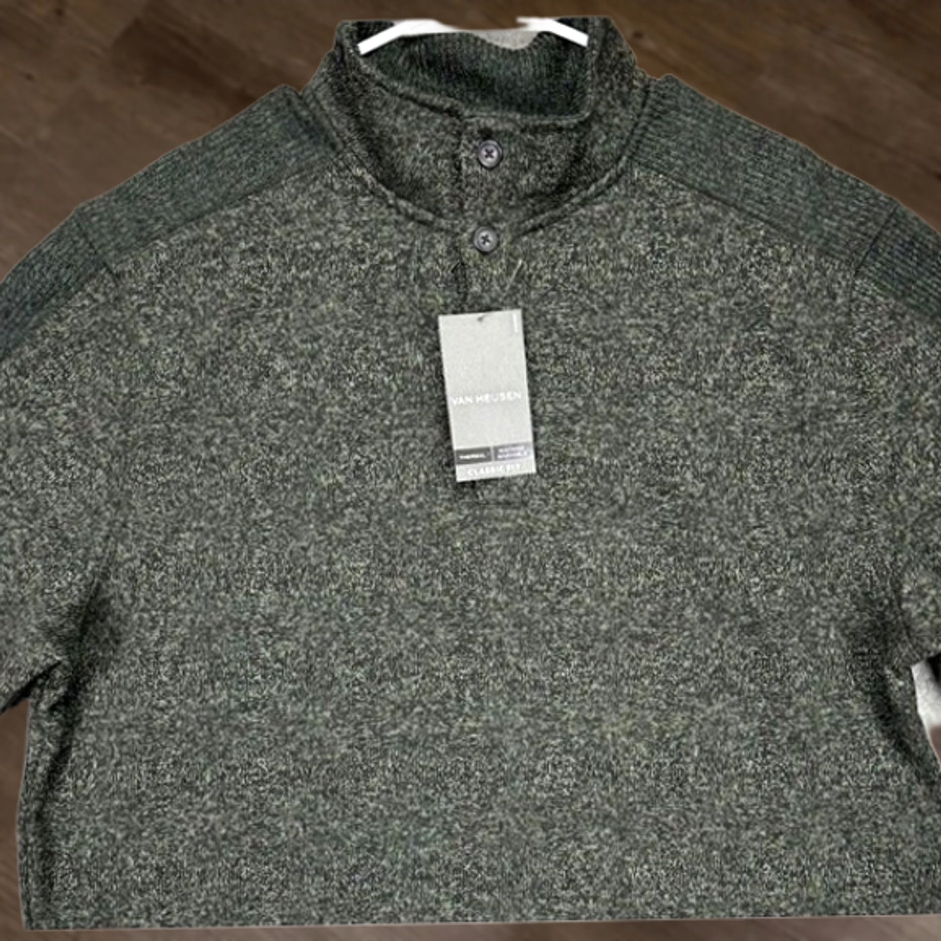 Van Heusen Van Heusen Sweatshirt Pullover Fleece Green Grey Mens Large New with Tags Pullover Zip Zipper Solid Pattern Breathing Casual Size US L / EU 52-54 / 3 - 1 Thumbnail