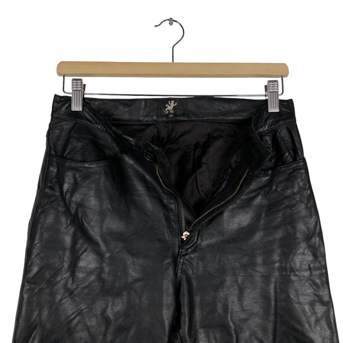 Genuine Leather 📌Vintage Genuine Leather Pants Biker Agnes B. Size US 30 / EU 46 - 14 Thumbnail